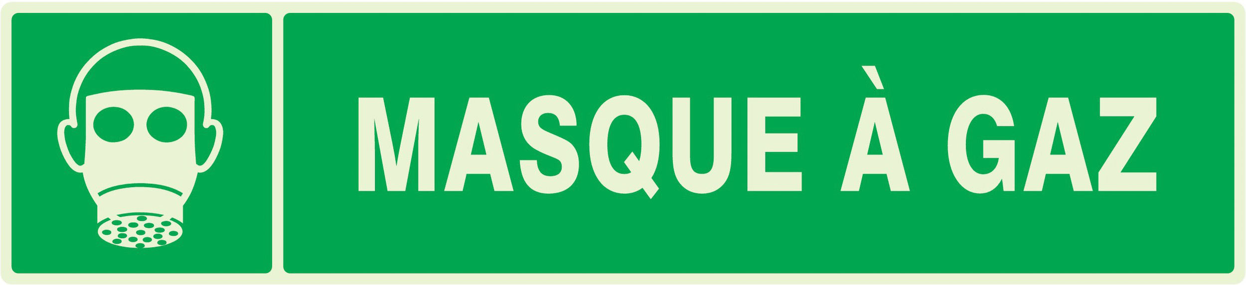 PANNEAU MASQUE A GAZ LUMINESCENT 330X75MM TALIAPLAST - 635411