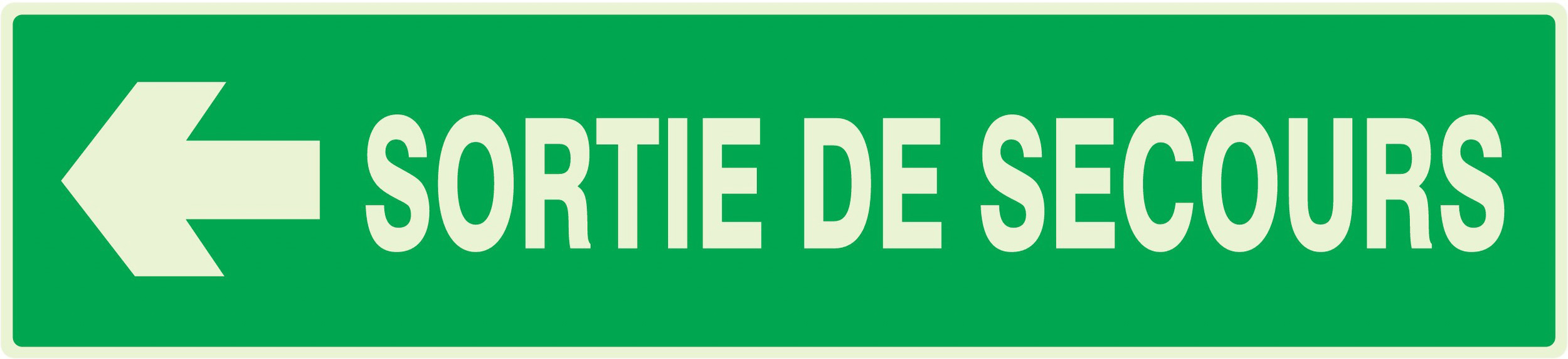 SORTIE DE SECOURS FLECHE A GAUCHE LUMINESCENT 330x75mm TALIAPLAST - 635414