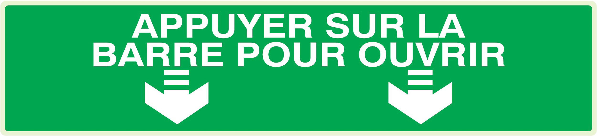 PANNEAU APPUYER SUR LA BARRE POUR OUVRIR LUMINESCENT 330X75MM TALIAPLAST - 635421