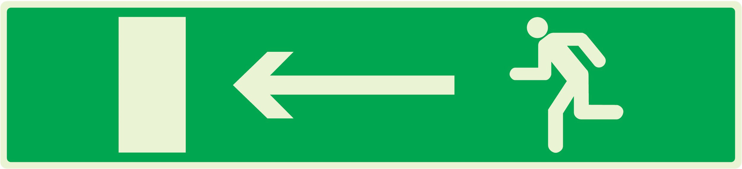 PANNEAU EVACUATION VERS SORTIE GAUCHE LUMINESCENT 330X75MM TALIAPLAST - 635424