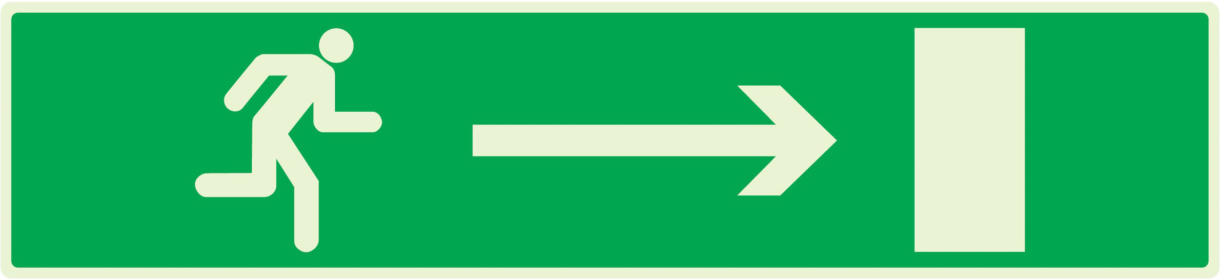 PANNEAU EVACUATION VERS SORTIE DROITE LUMINESCENT 330X75MM TALIAPLAST - 635425