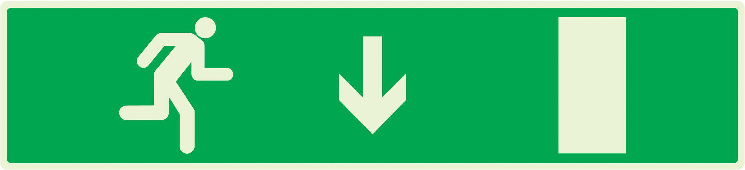 PANNEAU EVACUATION SORTIE BAS DROITE LUMINESCENT 330X75MM TALIAPLAST - 635426