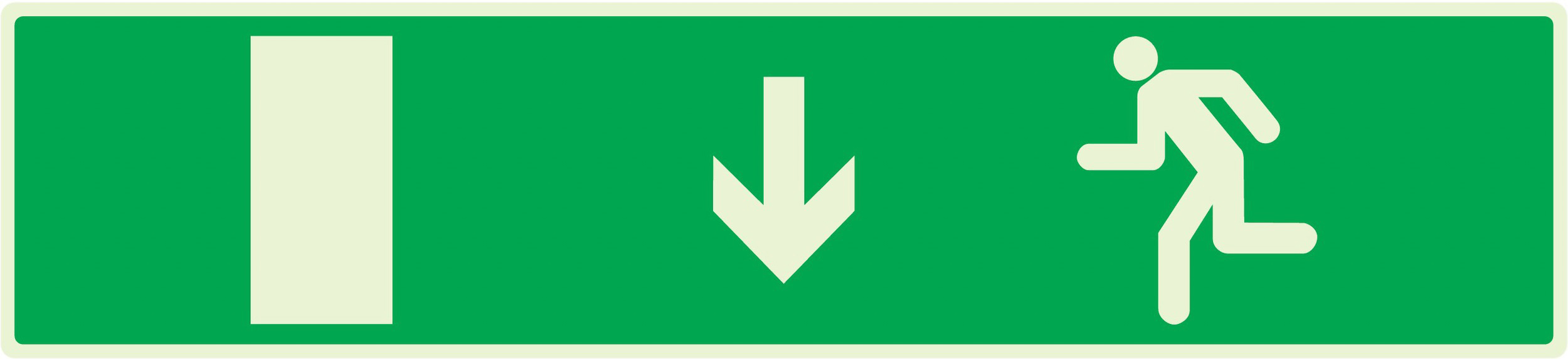 PANNEAU EVACUATION SORTIE BAS GAUCHE LUMINESCENT 330X75MM TALIAPLAST - 635427