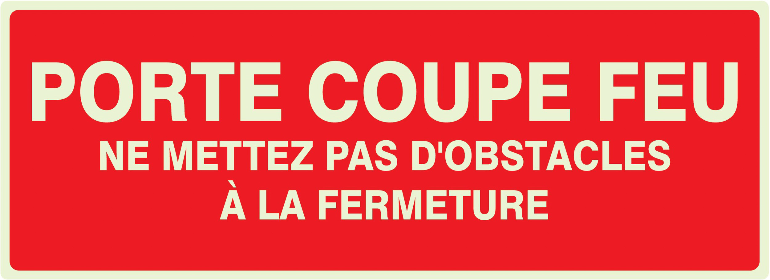 PANNEAU PORTE COUPE-FEU (+ TEXTE) LUMINESCENT 330X120MM TALIAPLAST - 636104