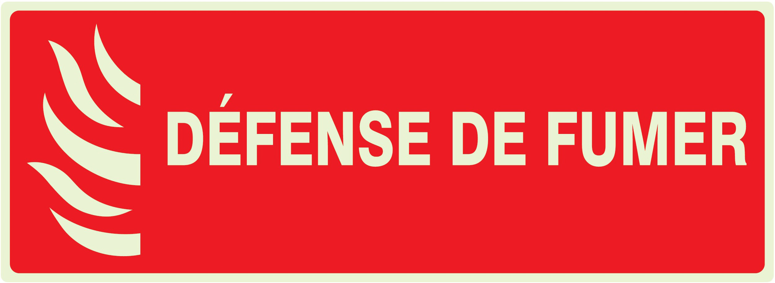 PANNEAU DEFENSE DE FUMER (INCENDIE) LUMINESCENT 330X120MM TALIAPLAST - 636118