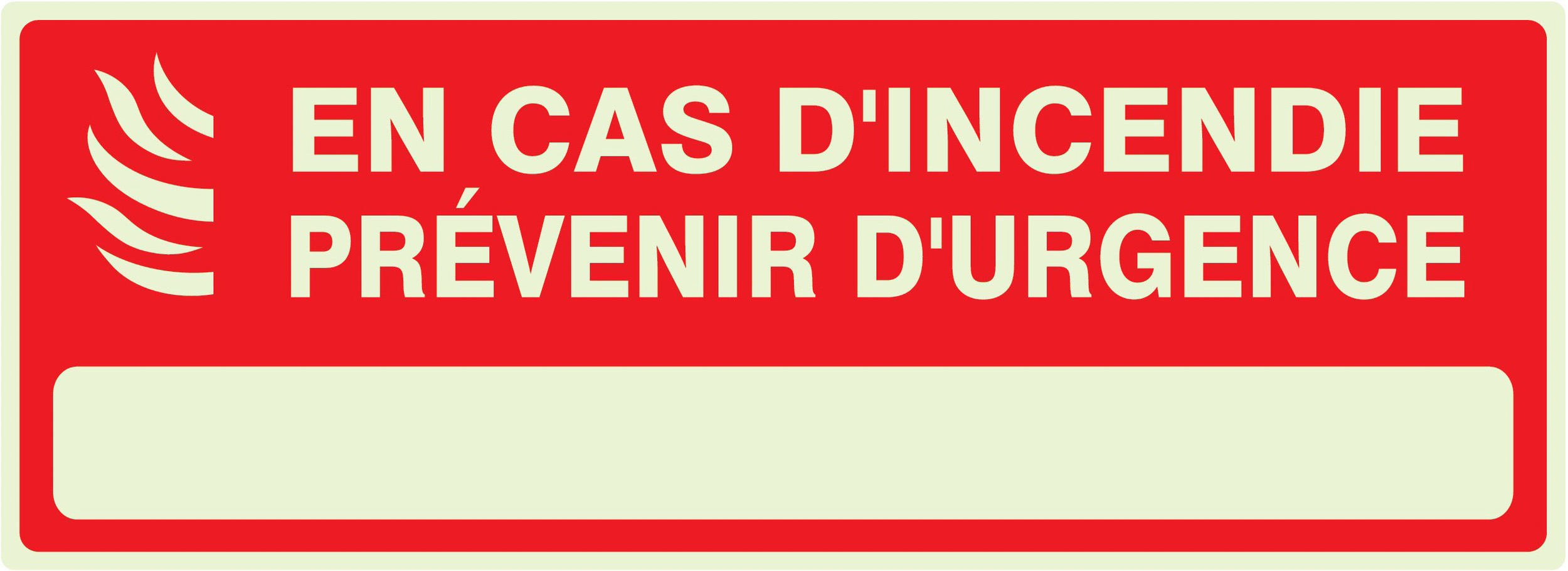 EN CAS D'INCENDIE PREVENIR D'URGENCE LUMINES. 330x120mm TALIAPLAST - 636122
