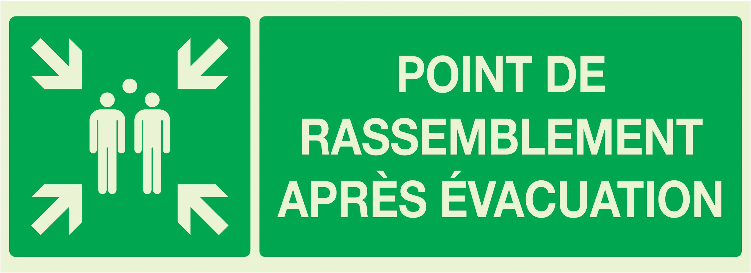 POINT DE RASSEMBLEMENT APRES EVACUATION LUMIN.330x120mm TALIAPLAST - 636408