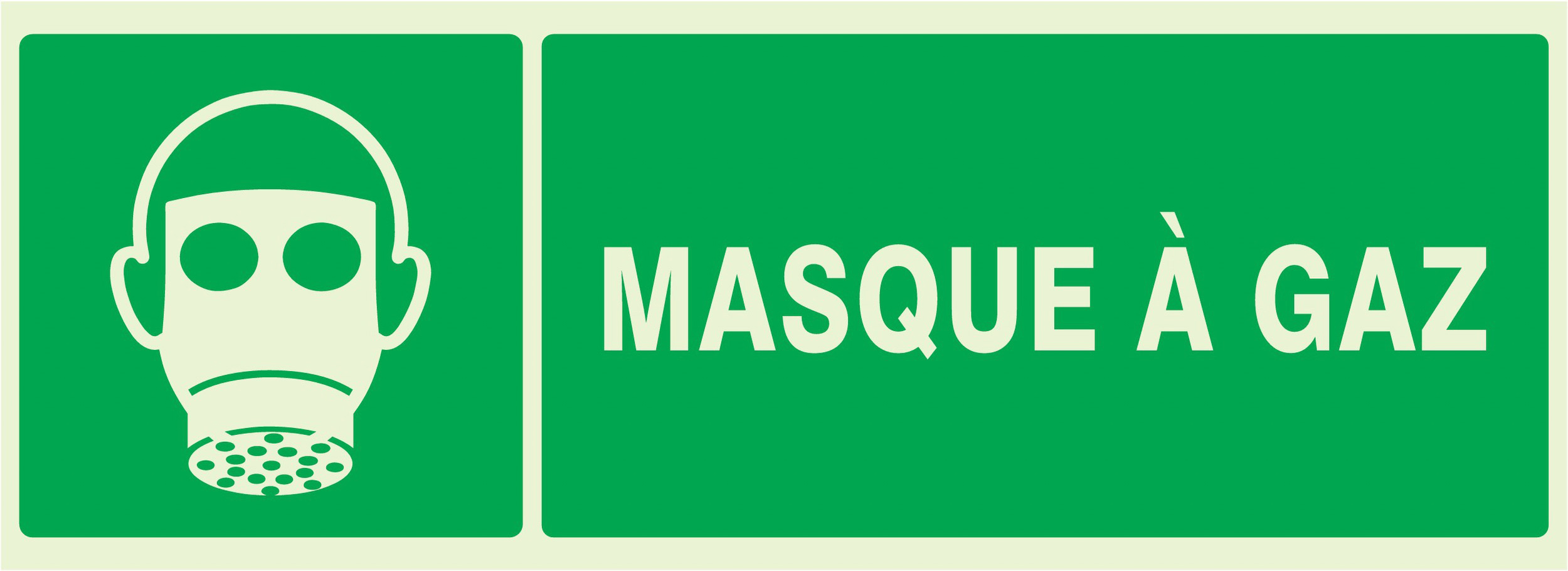 PANNEAU MASQUE A GAZ LUMINESCENT 330X120MM TALIAPLAST - 636411