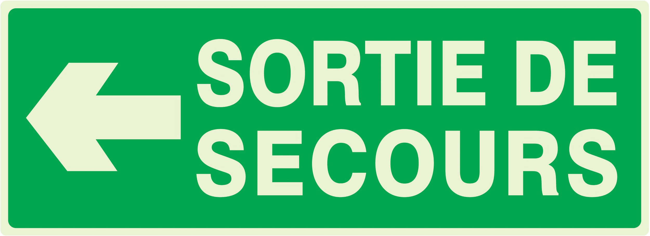 SORTIE DE SECOURS FLECHE A GAUCHE LUMINESCENT 330x120mm TALIAPLAST - 636414