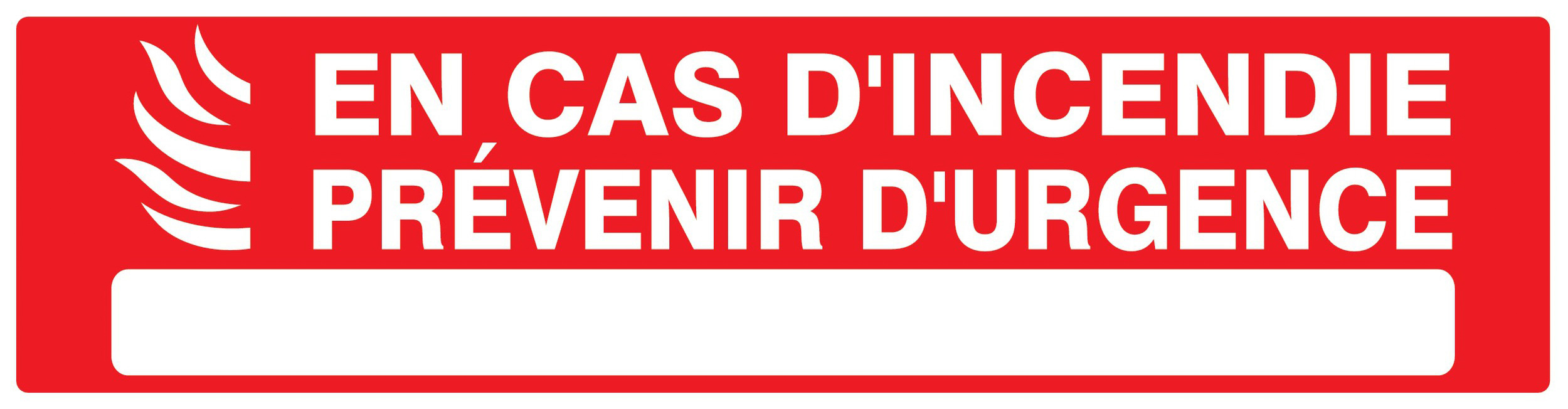 PANNEAU EN CAS D'INCENDIE PREVENIR D'URGENCE 200X52MM TALIAPLAST - 720122