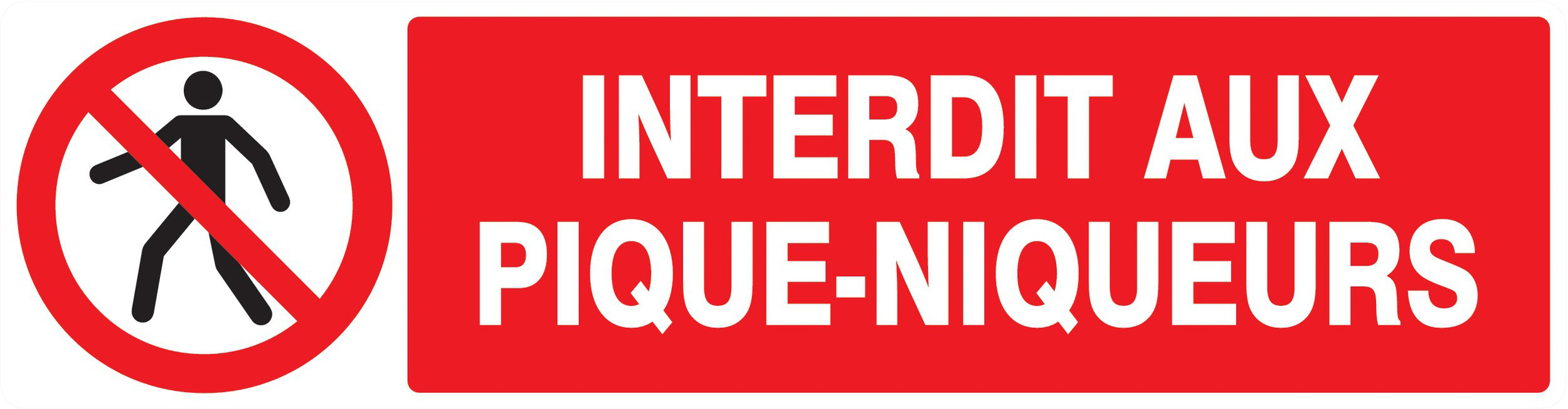 Panneau adhésif INTERDIT AUX PIQUE-NIQUEURS 200X52MM TALIAPLAST - 720207