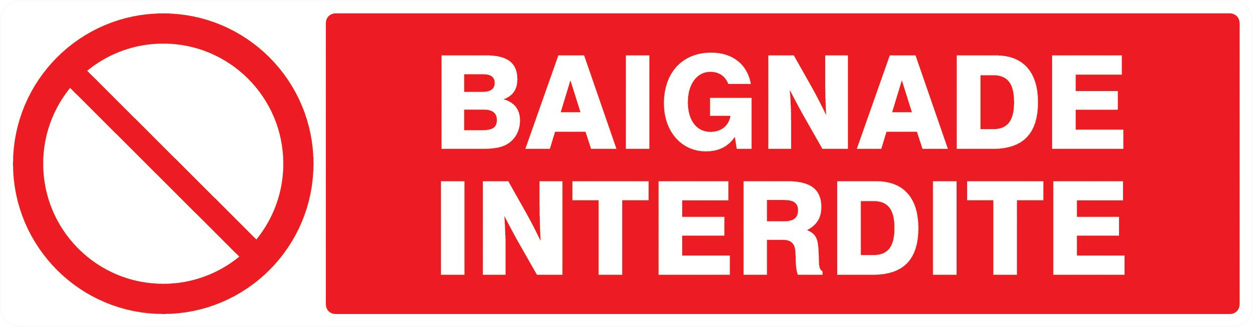 Panneau adhésif BAIGNADE INTERDITE 200X52MM TALIAPLAST - 720218