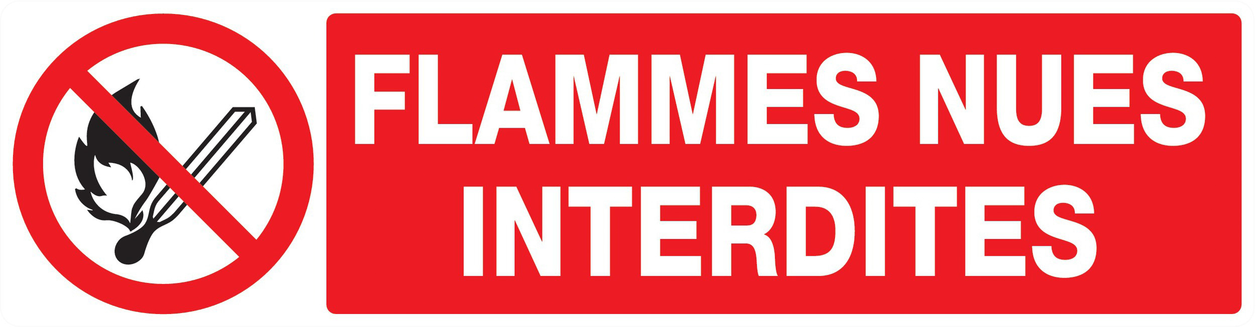 Panneau adhésif FLAMMES NUES INTERDITES 200X52MM TALIAPLAST - 720226
