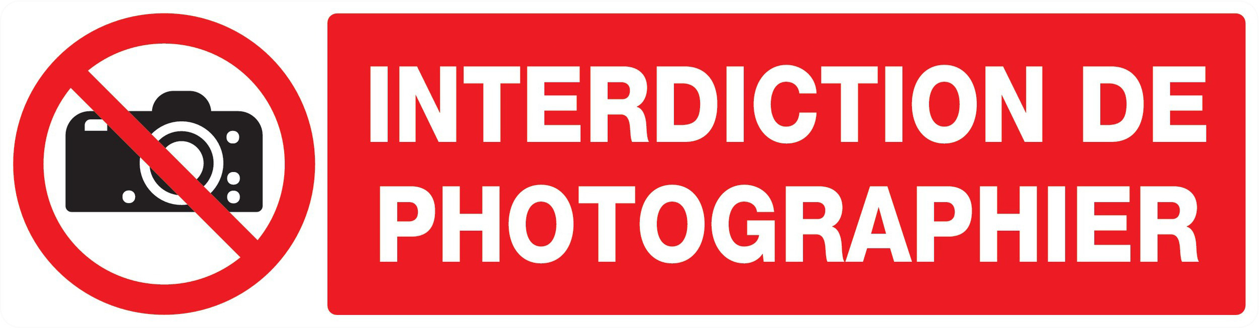 Panneau adhésif INTERDICTION DE PHOTOGRAPHIER 200X52MM TALIAPLAST - 720231