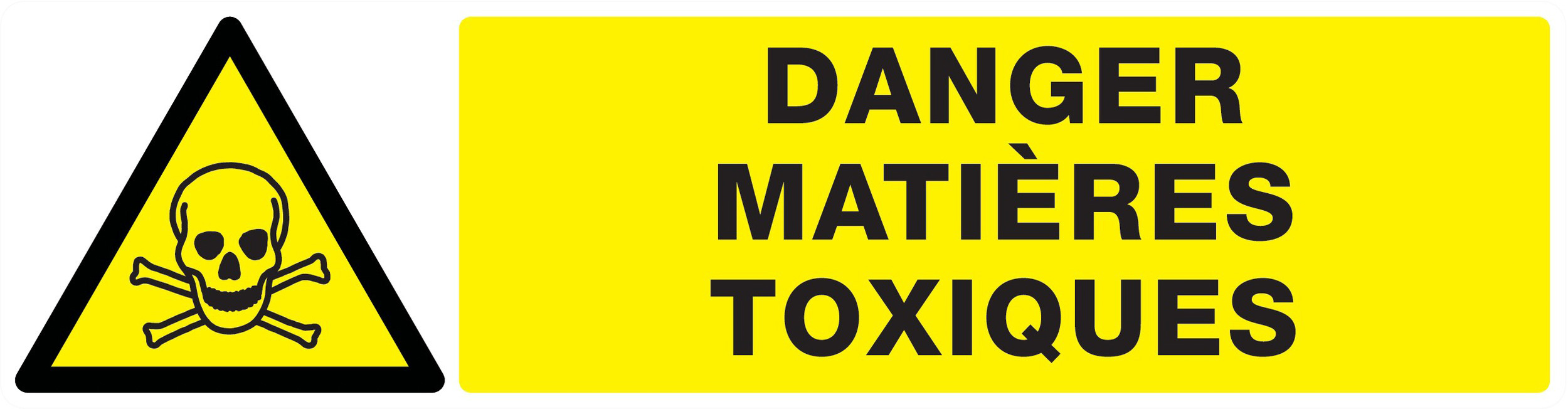 Panneau adhésif DANGER, MATIERES TOXIQUES 200X52MM TALIAPLAST - 720301