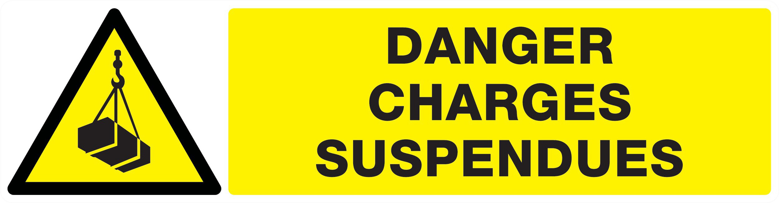 Panneau adhésif DANGER, CHARGES SUSPENDUES 200X52MM TALIAPLAST - 720307