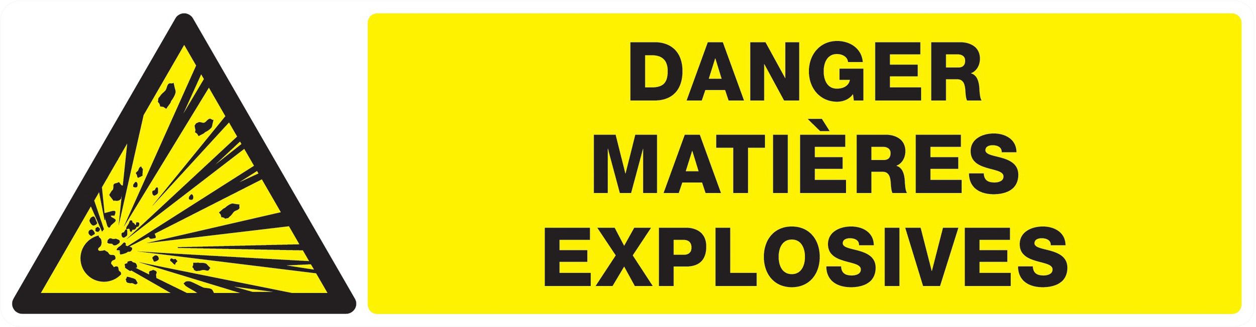 Panneau adhésif DANGER, MATIERES EXPLOSIVES 200X52MM TALIAPLAST - 720312