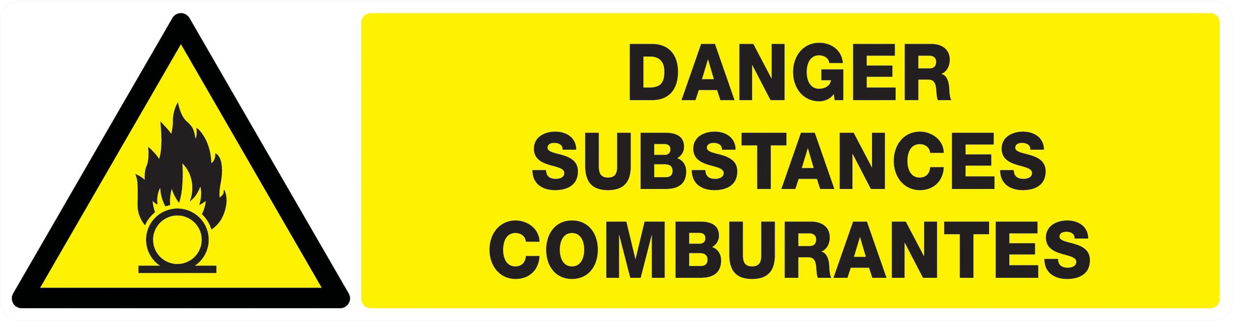 Panneau adhésif DANGER, SUBSTANCES COMBURANTES 200X52MM TALIAPLAST - 720313