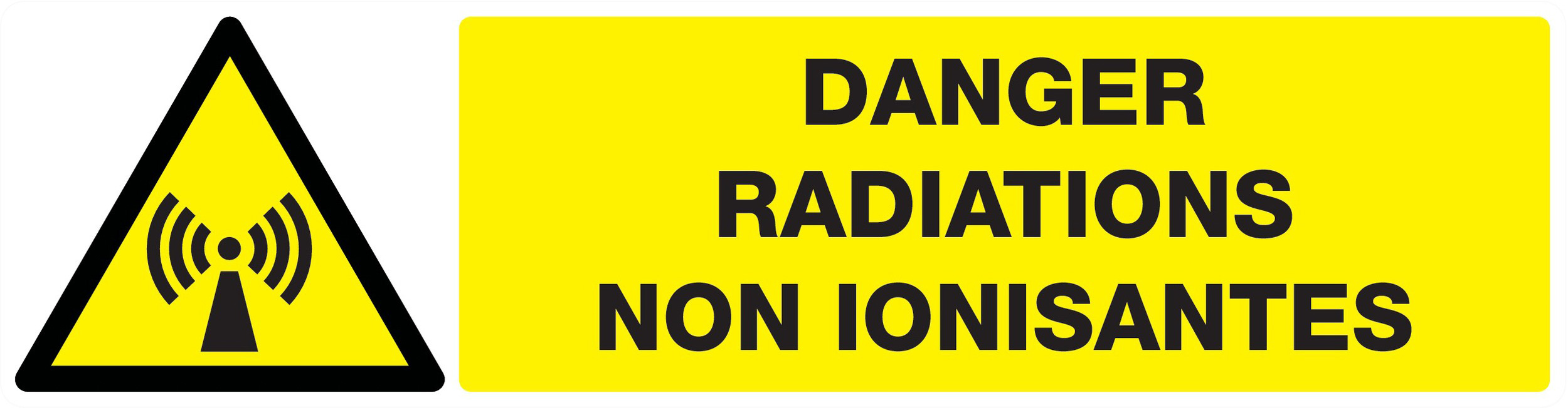 Panneau adhésif DANGER, RADIATION NON IONISANTES 200X52MM TALIAPLAST - 720315