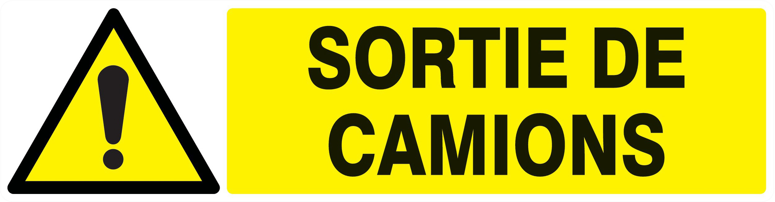 Panneau adhésif DANGER SORTIE DE CAMIONS 200X52MM TALIAPLAST - 720319