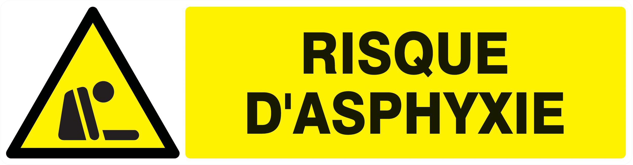Panneau adhésif DANGER RISQUE D'ASPHYXIE 200X52MM TALIAPLAST - 720329