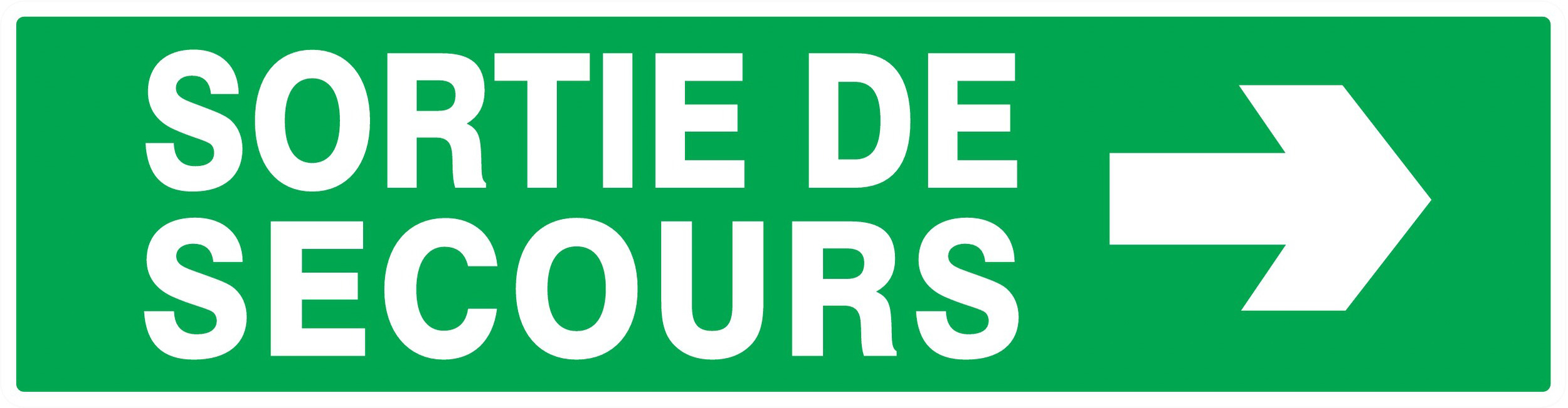 PANNEAU SORTIE DE SECOURS FLECHE A DROITE 200X52MM TALIAPLAST - 720415