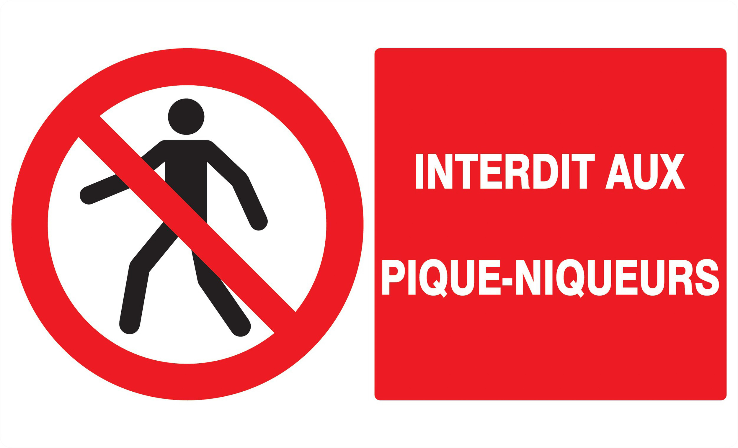Panneau adhésif INTERDIT AUX PIQUE-NIQUEURS 330X200MM TALIAPLAST - 721207