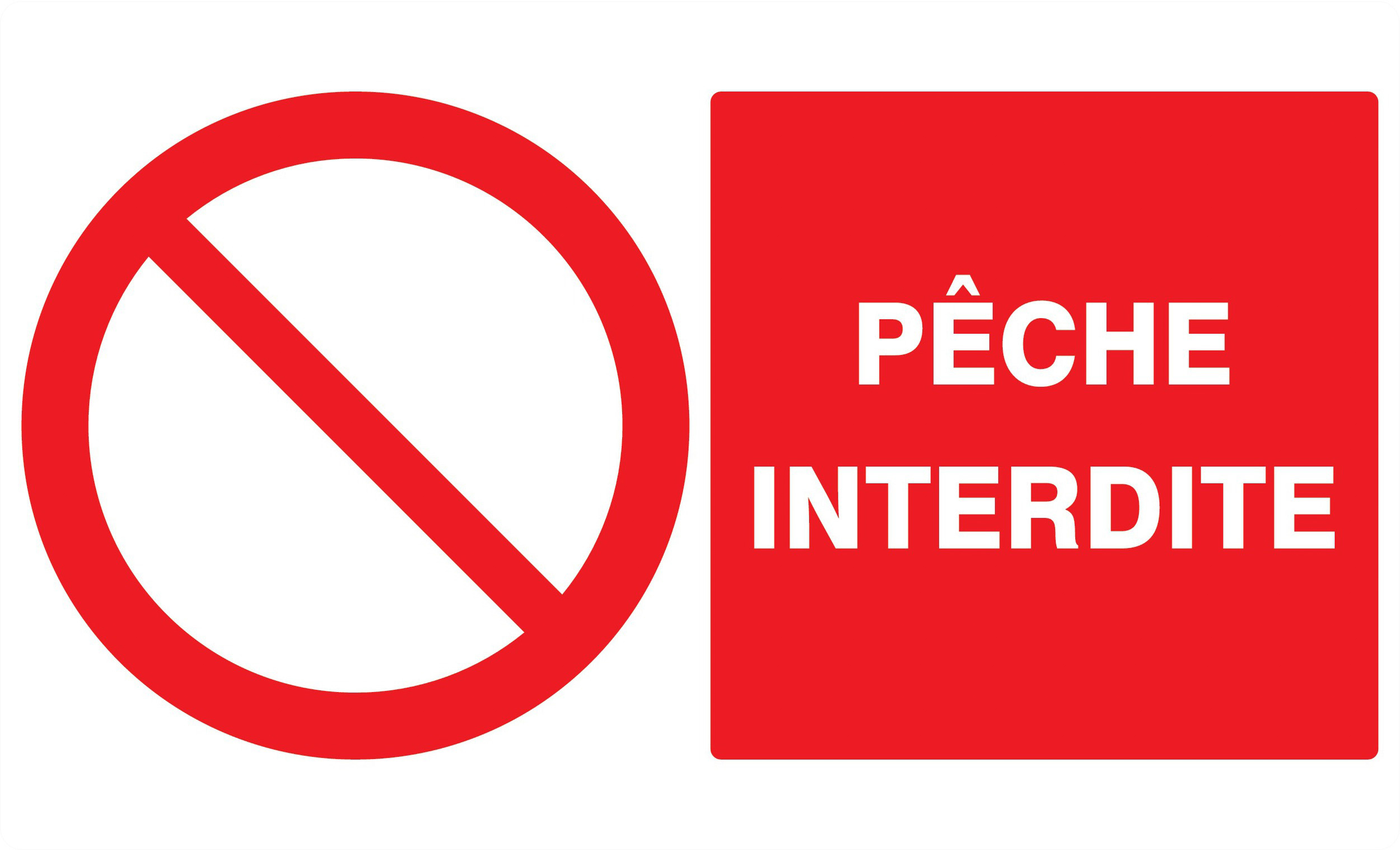 Panneau adhésif PECHE INTERDITE 330X200MM TALIAPLAST - 721215