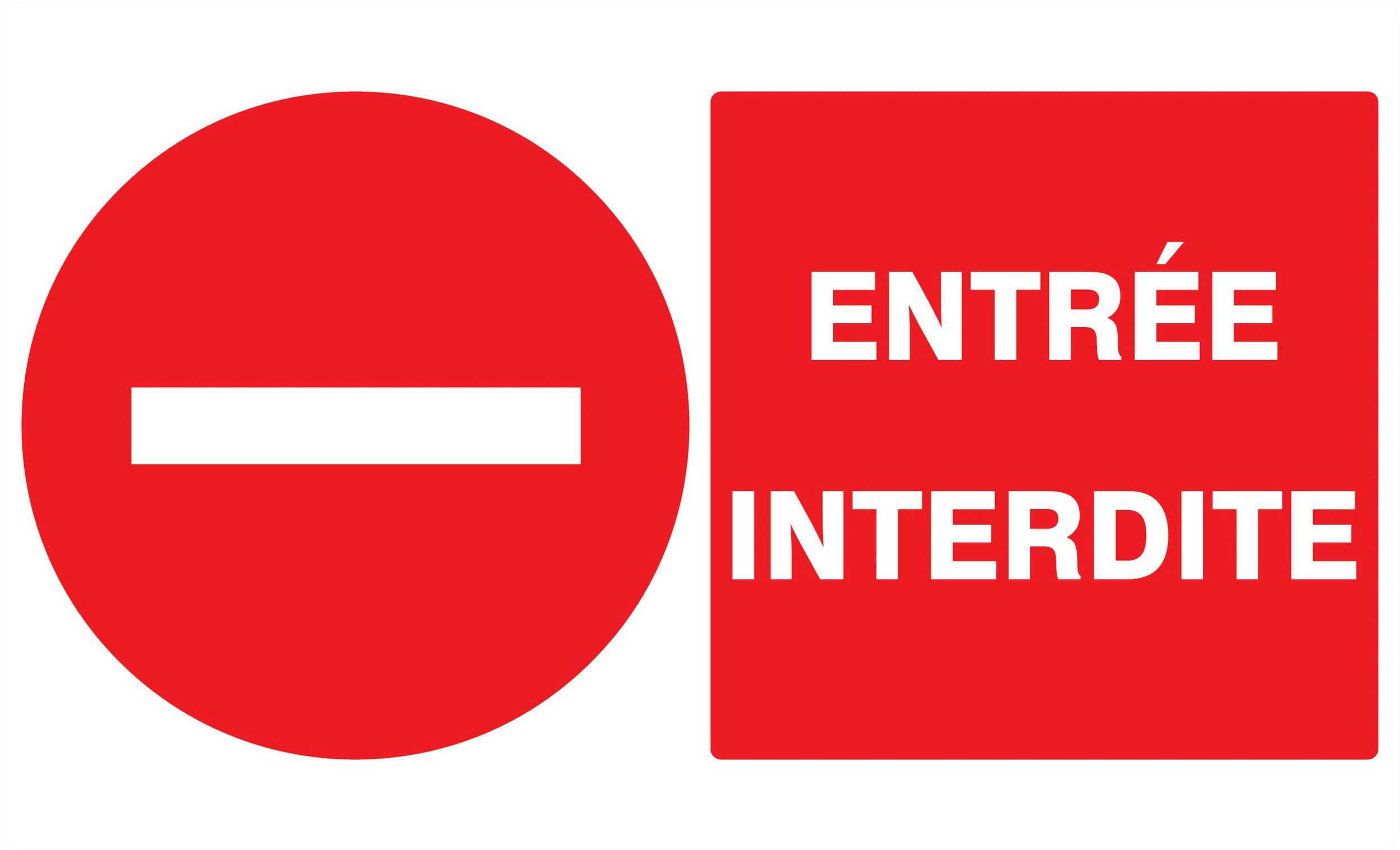 Panneau adhésif ENTREE INTERDITE 330X200MM TALIAPLAST - 721225