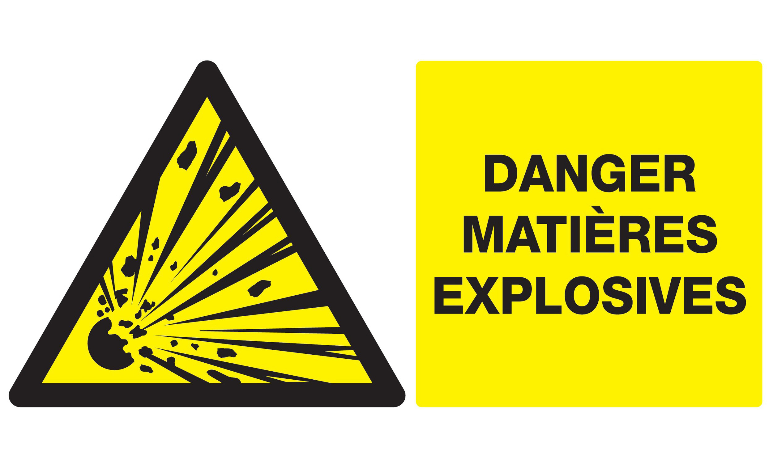 Panneau adhésif DANGER, MATIERES EXPLOSIVES 330X200MM TALIAPLAST - 721312