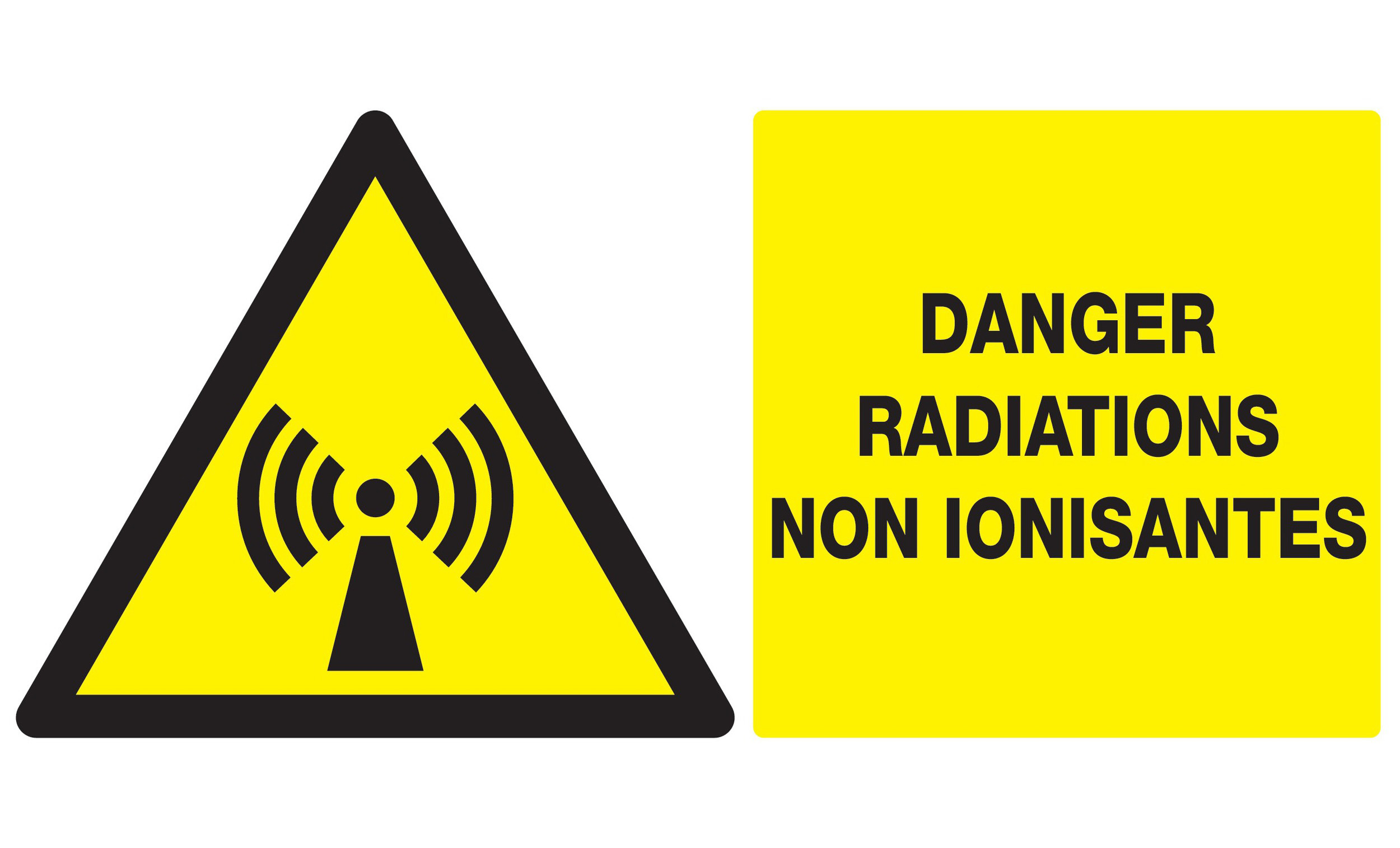 Panneau adhésif DANGER, RADIATIONS NON IONISANTES 330X200MM TALIAPLAST - 721315