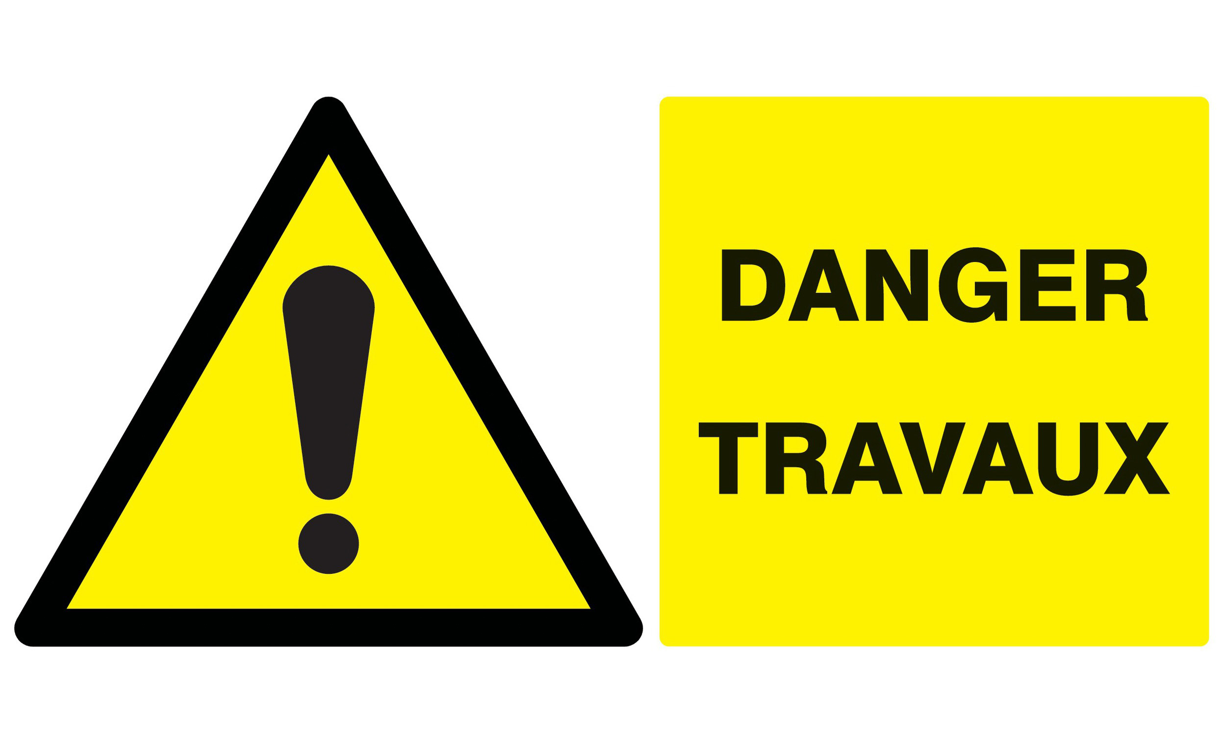 Panneau adhésif DANGER TRAVAUX 330X200MM TALIAPLAST - 721322