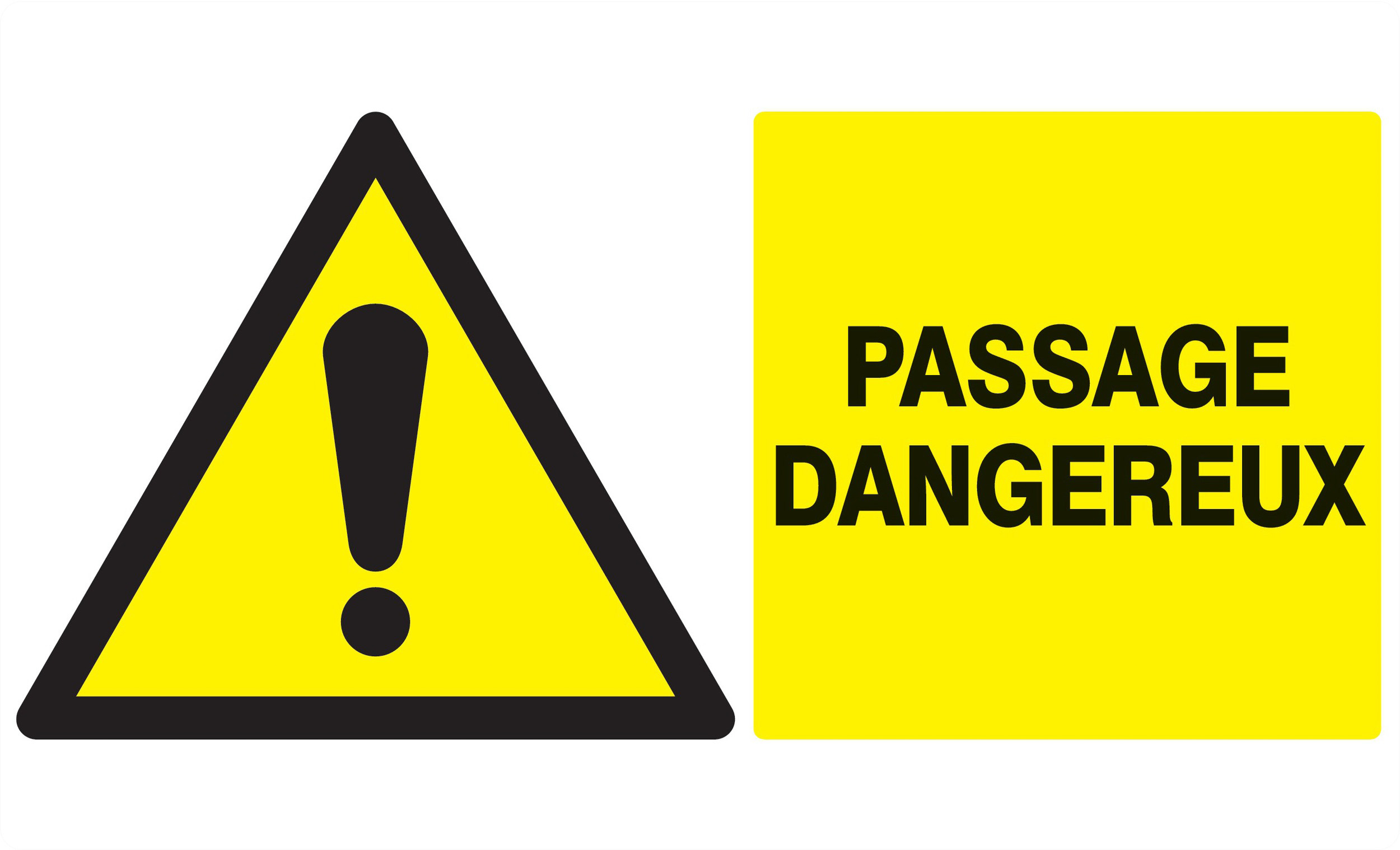 Panneau adhésif DANGER PASSAGE DANGEREUX 330X200MM TALIAPLAST - 721331
