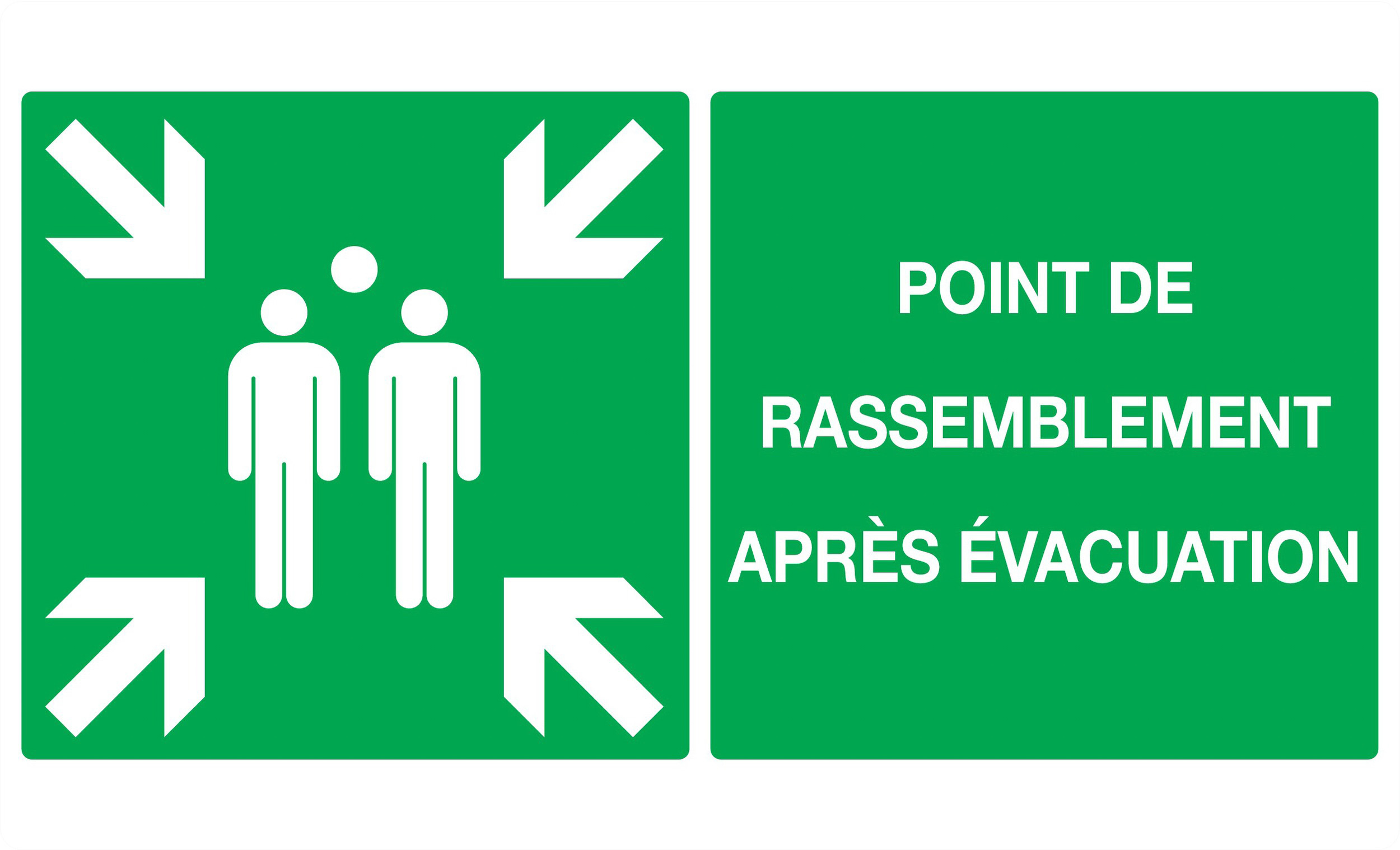PANNEAU POINT DE RASSEMBLEMENT APRES EVACUATION 330X200MM TALIAPLAST - 721406