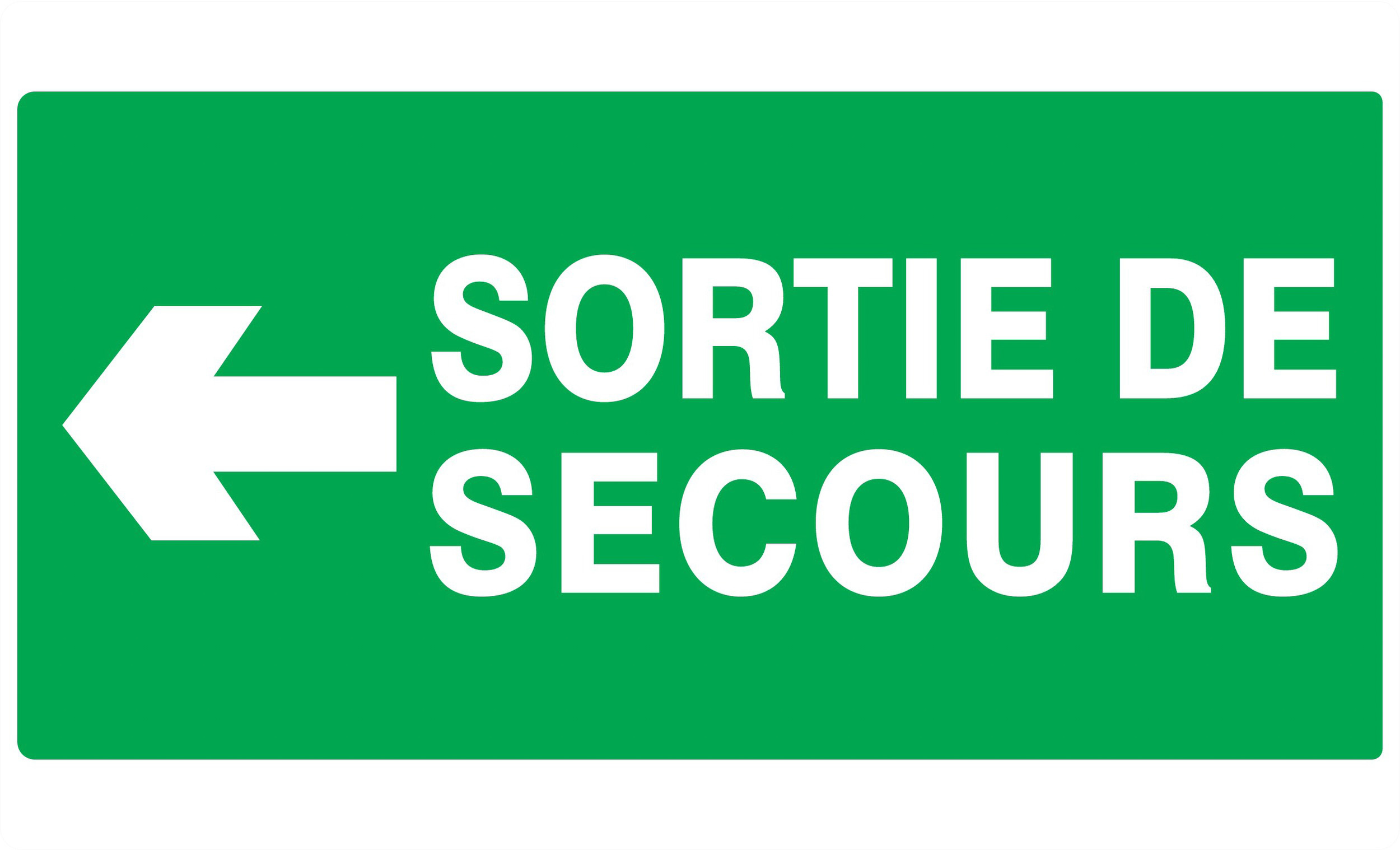 PANNEAU SORTIE DE SECOURS FLECHE A GAUCHE 330X200MM TALIAPLAST - 721415