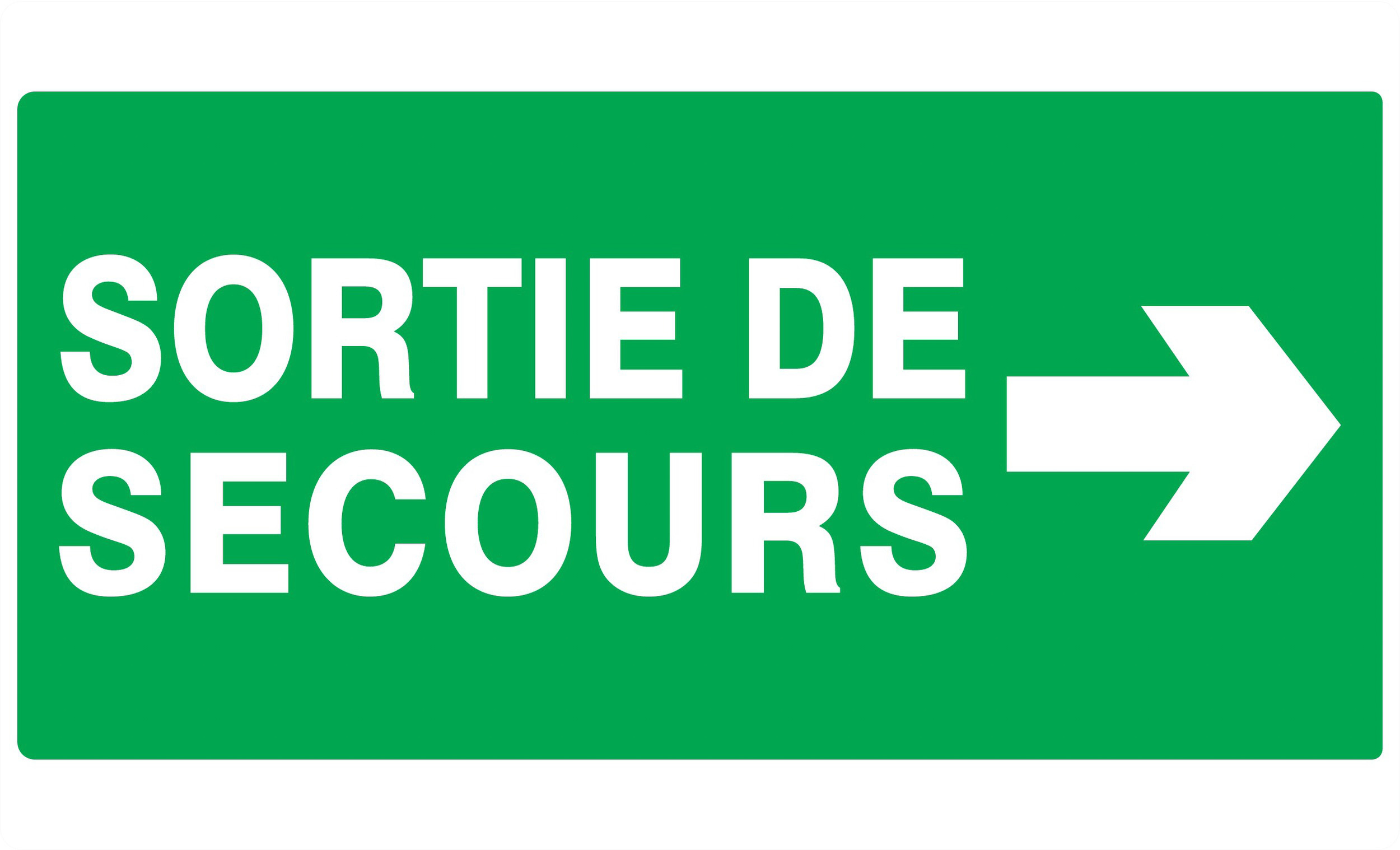 PANNEAU SORTIE DE SECOURS FLECHE A DROITE 330X200MM TALIAPLAST - 721416