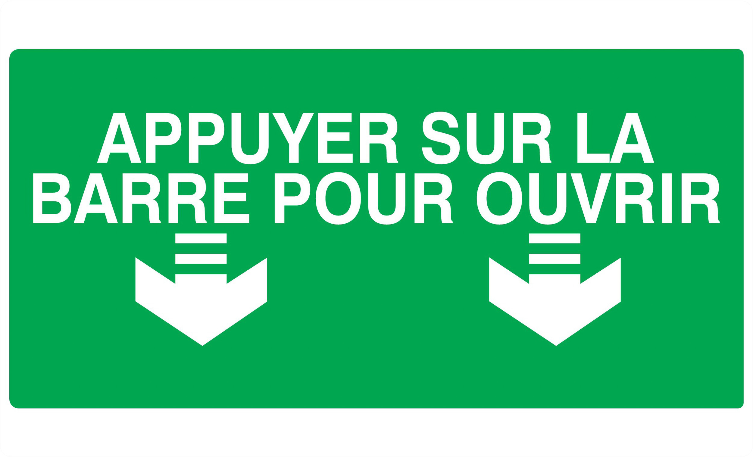 PANNEAU APPUYER SUR LA BARRE POUR OUVRIR 330X200MM TALIAPLAST - 721421