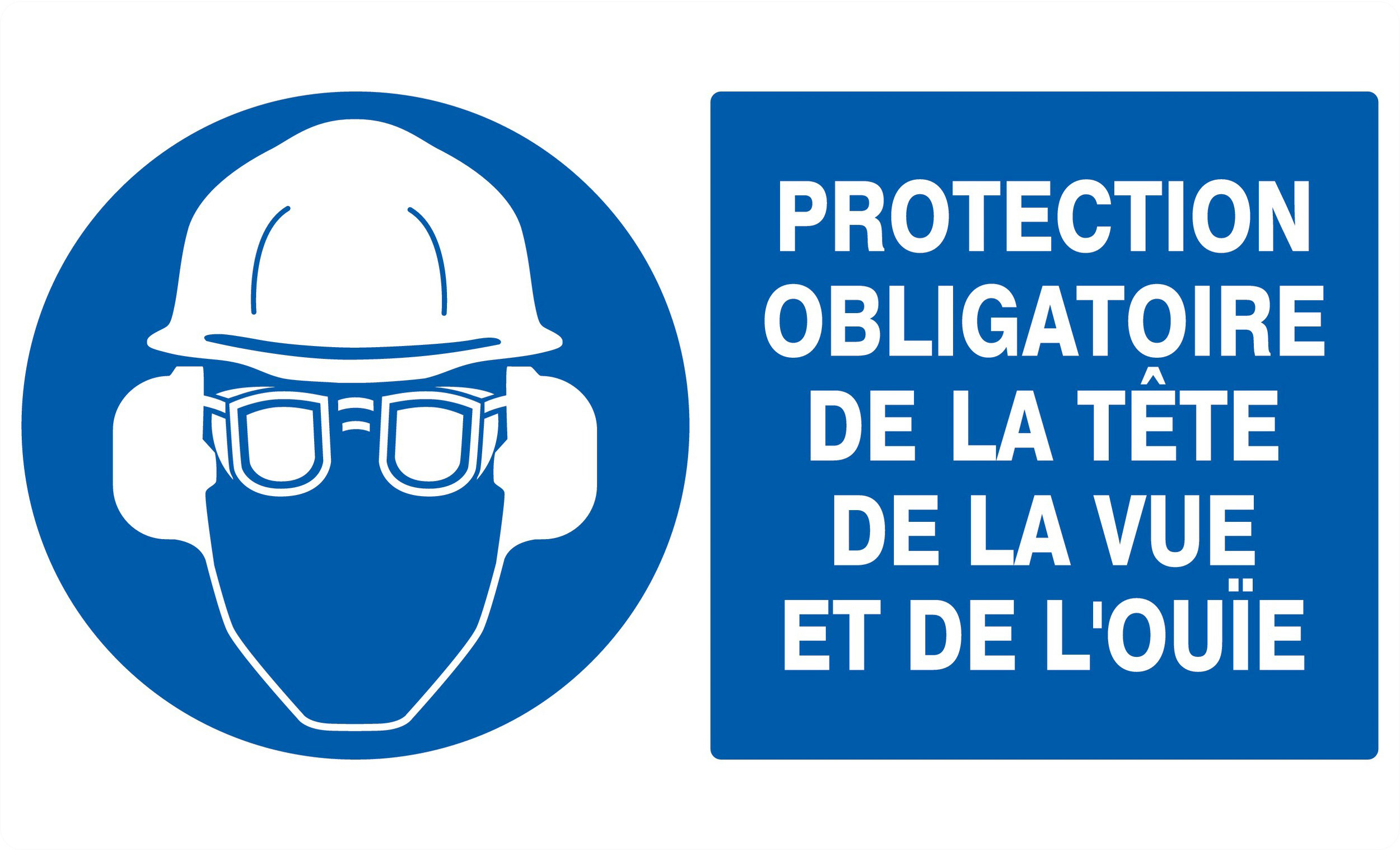 PANNEAU PROTECTION OBLIGATOIRE TETE/VUE/OUIE 330X200MM TALIAPLAST - 721501