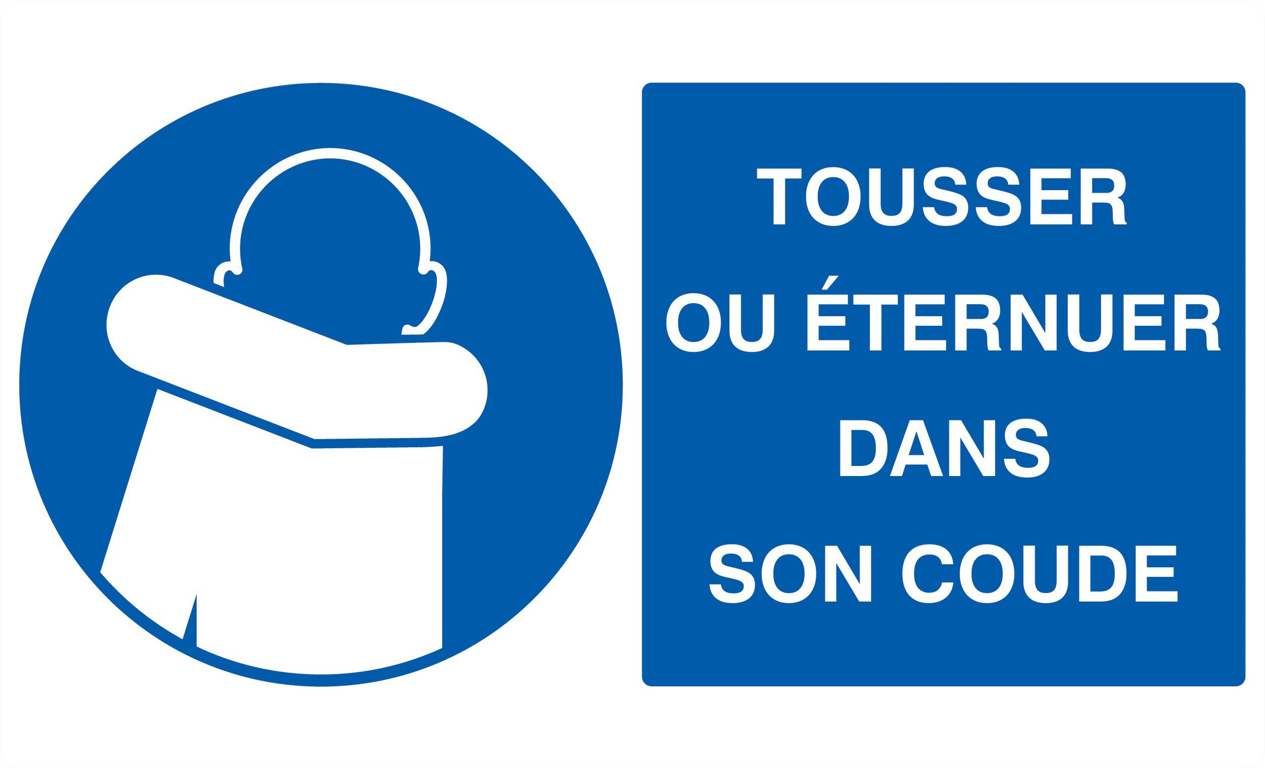 Signalétique d'information 330X200 ADHESIF Tousser ou eternuer dans son coude 330x200mm TALIAPLAST - 721526