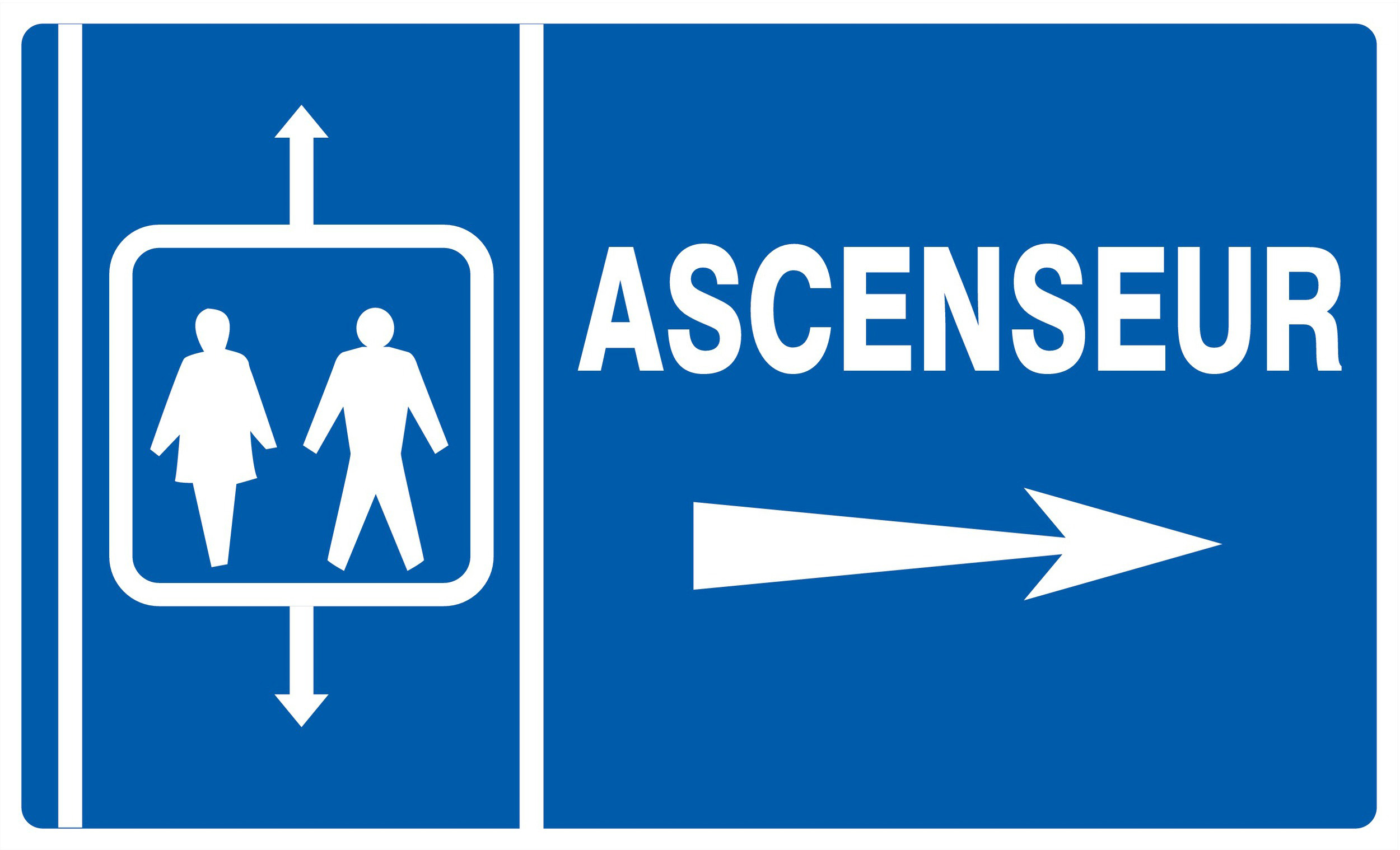 Panneau adhésif ASCENSEUR FLECHE A DROITE 330X200MM TALIAPLAST - 721644