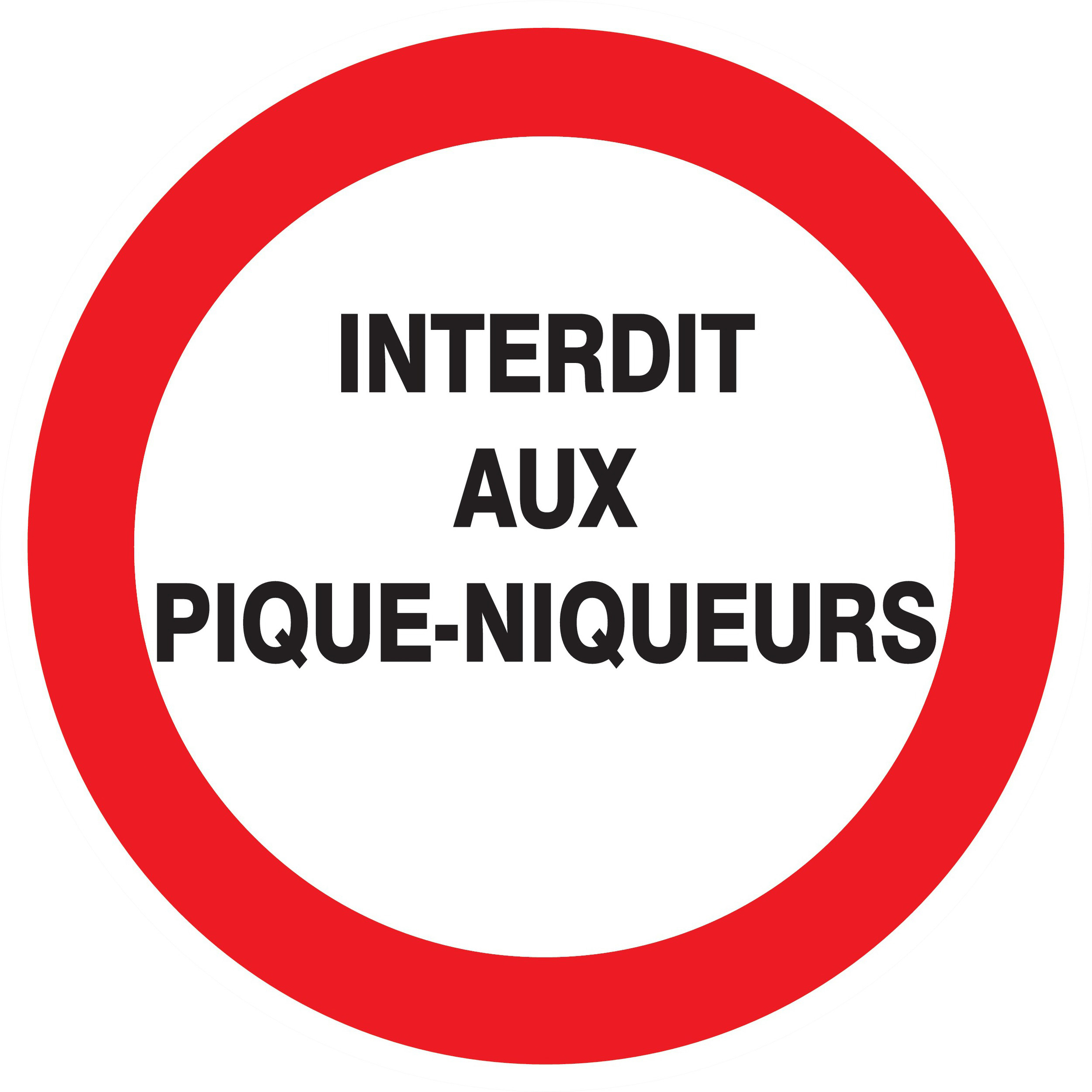 Panneau adhésif INTERDIT AUX PIQUE-NIQUEURS Ø300MM TALIAPLAST - 722226