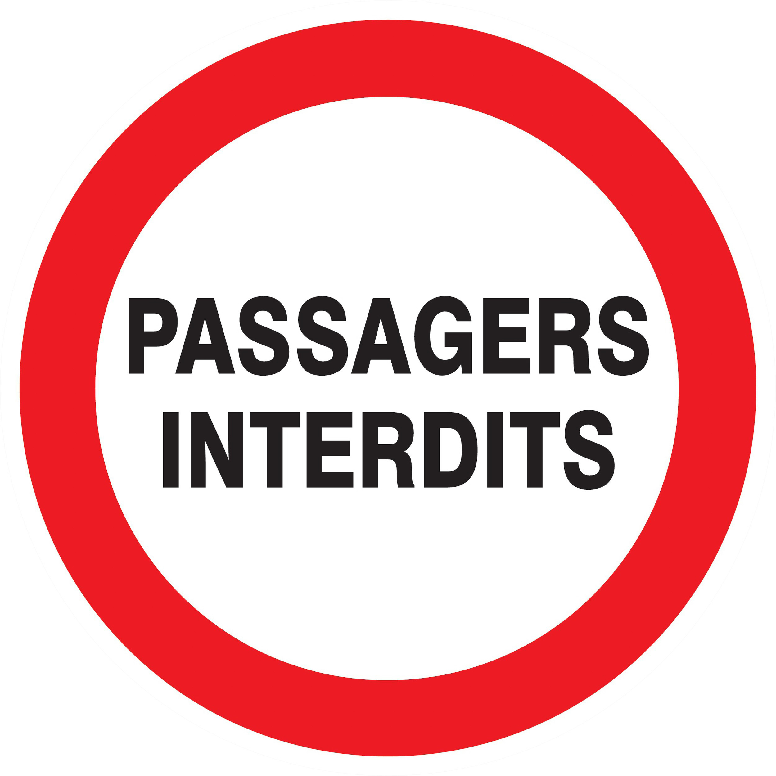 Panneau adhésif PASSAGERS INTERDITS Ø300MM TALIAPLAST - 722230