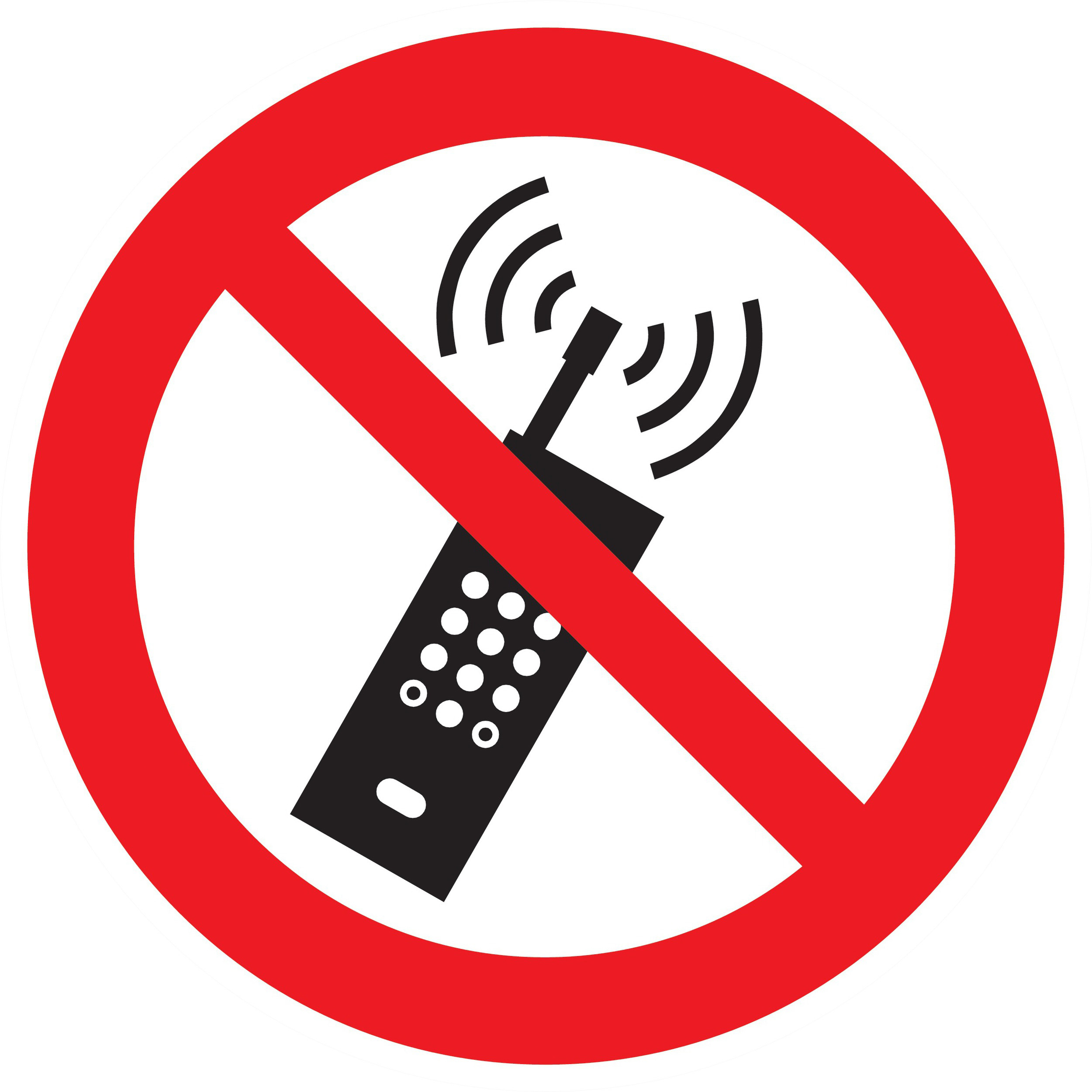Panneau adhésif INTERDICTION D'ACTIVER DES TELEPHONES MOBILES Ø300MM TALIAPLAST - 722255