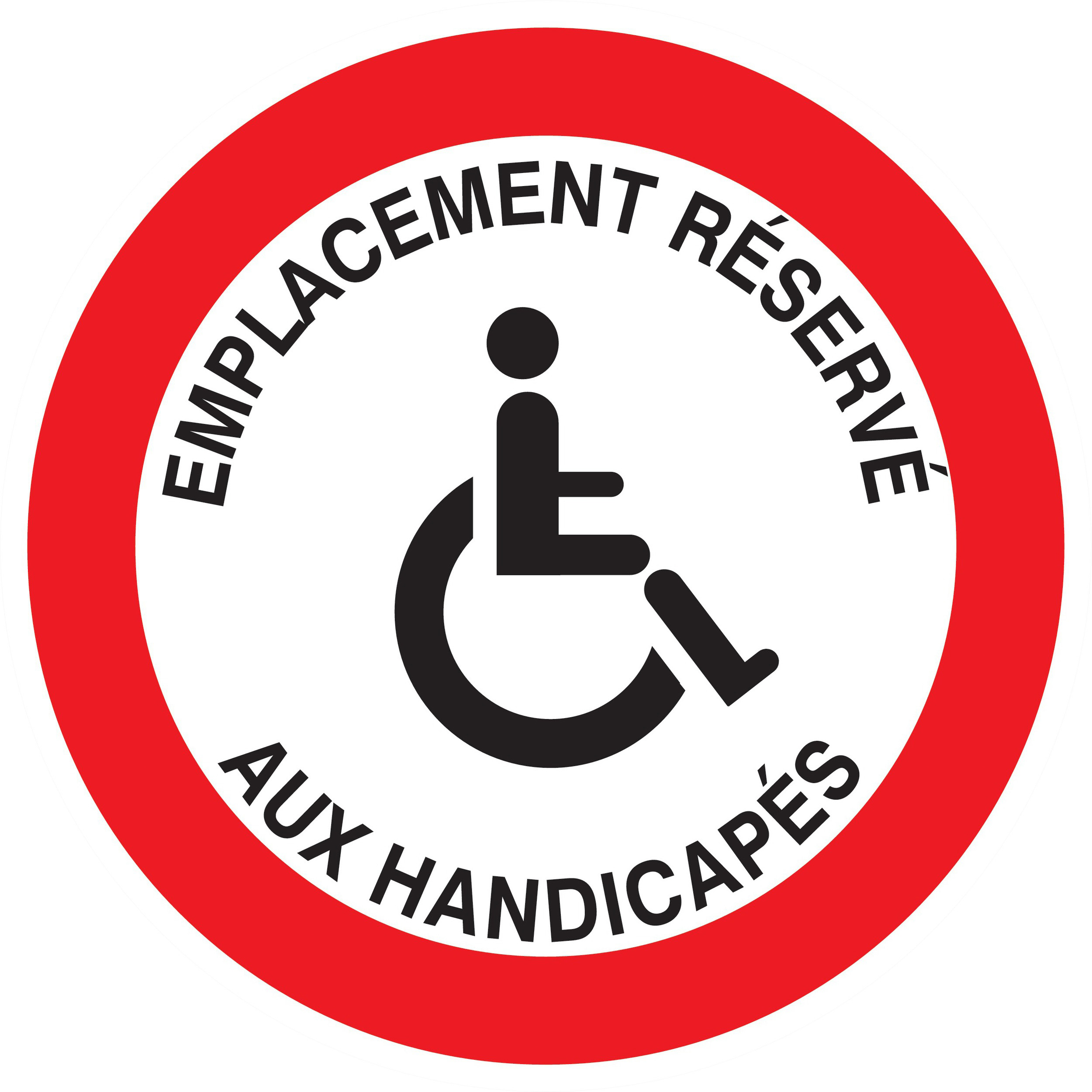 Panneau adhésif EMPLACEMENT RESERVE AUX HANDICAPES Ø300MM TALIAPLAST - 722266