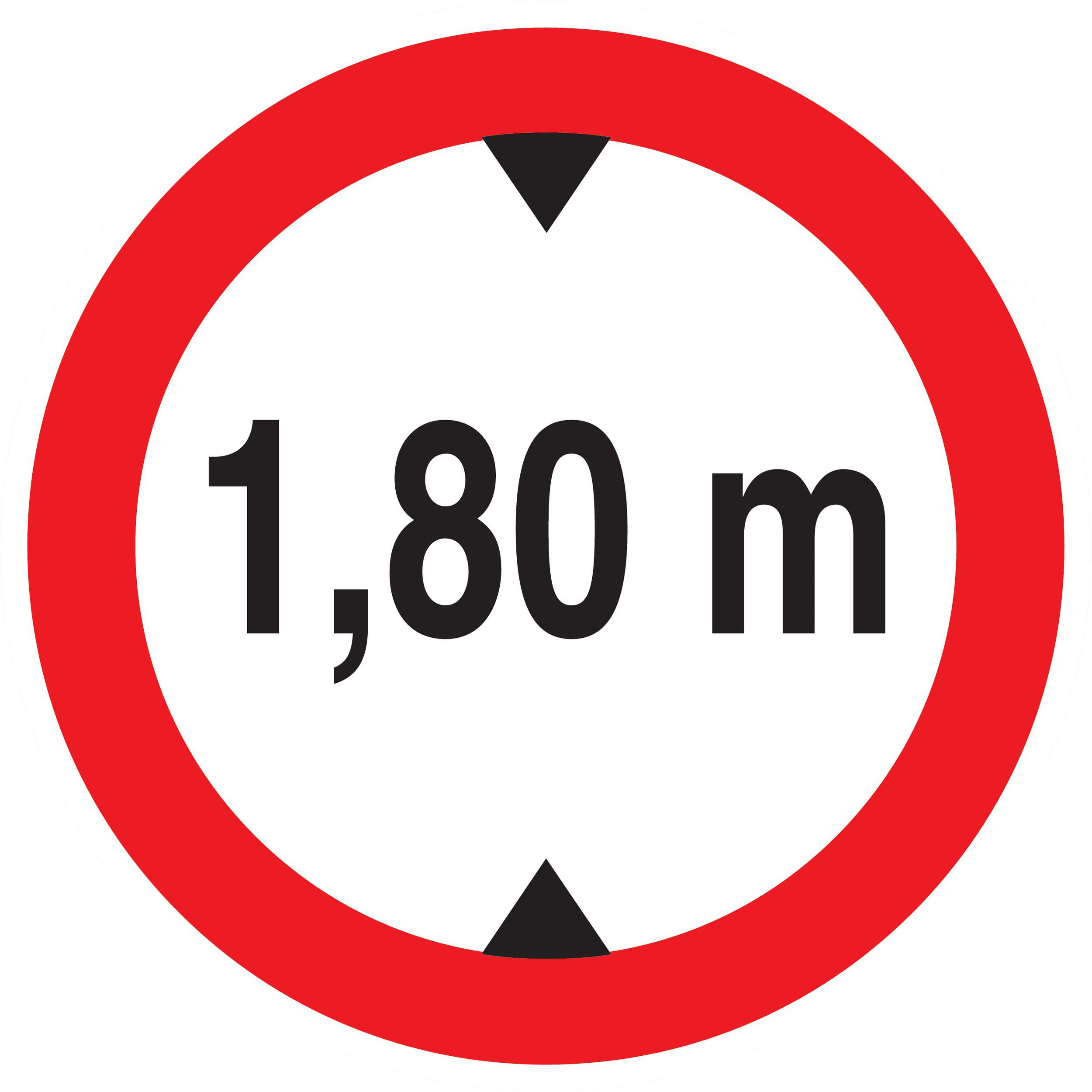 Panneau adhésif INTERDIT AUX VEHICULES DE PLUS DE 1.80M DE HAUT D.300mm TALIAPLAST - 722272