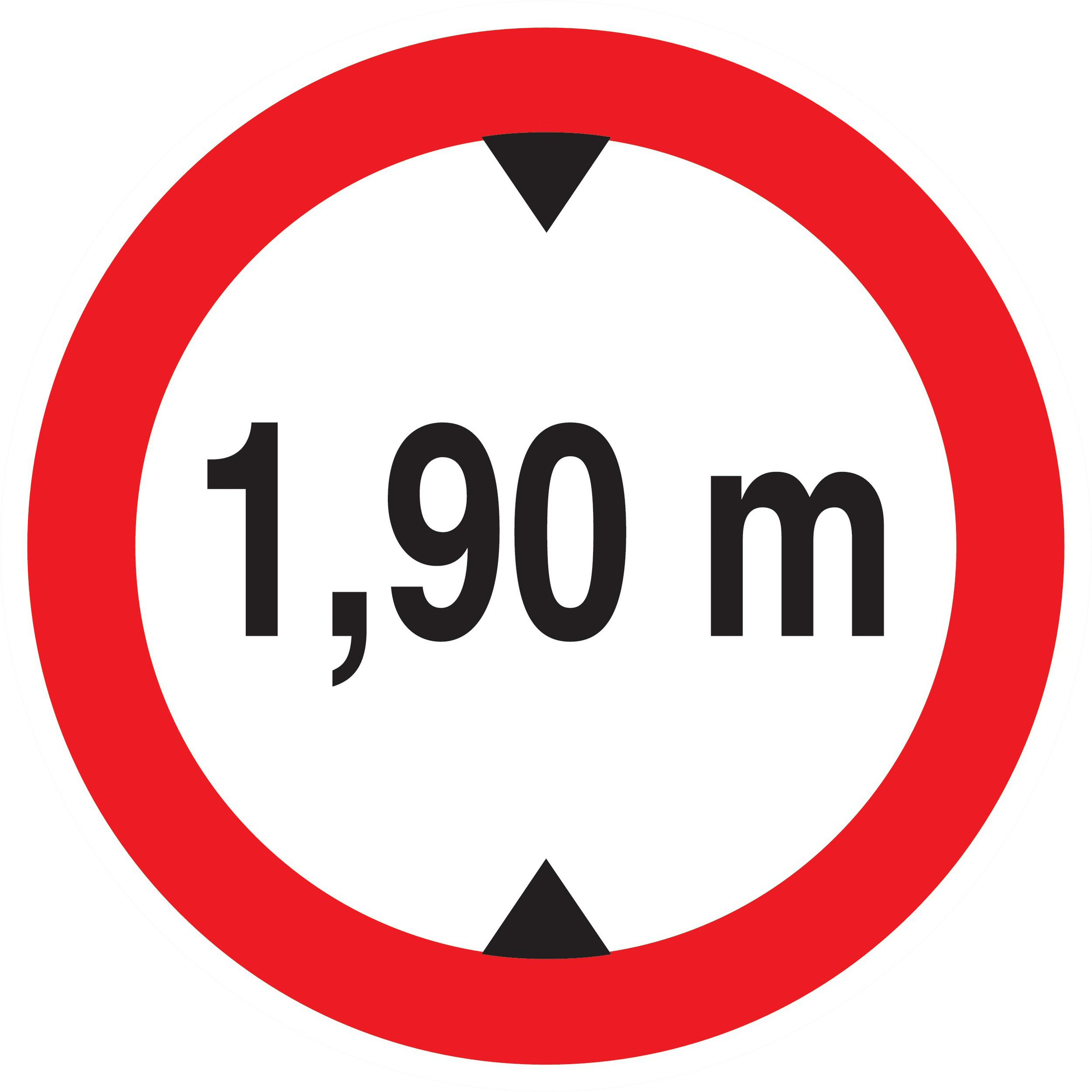 Panneau adhésif INTERDIT AUX VEHICULES DE PLUS DE 1.90M DE HAUT D.300mm TALIAPLAST - 722273