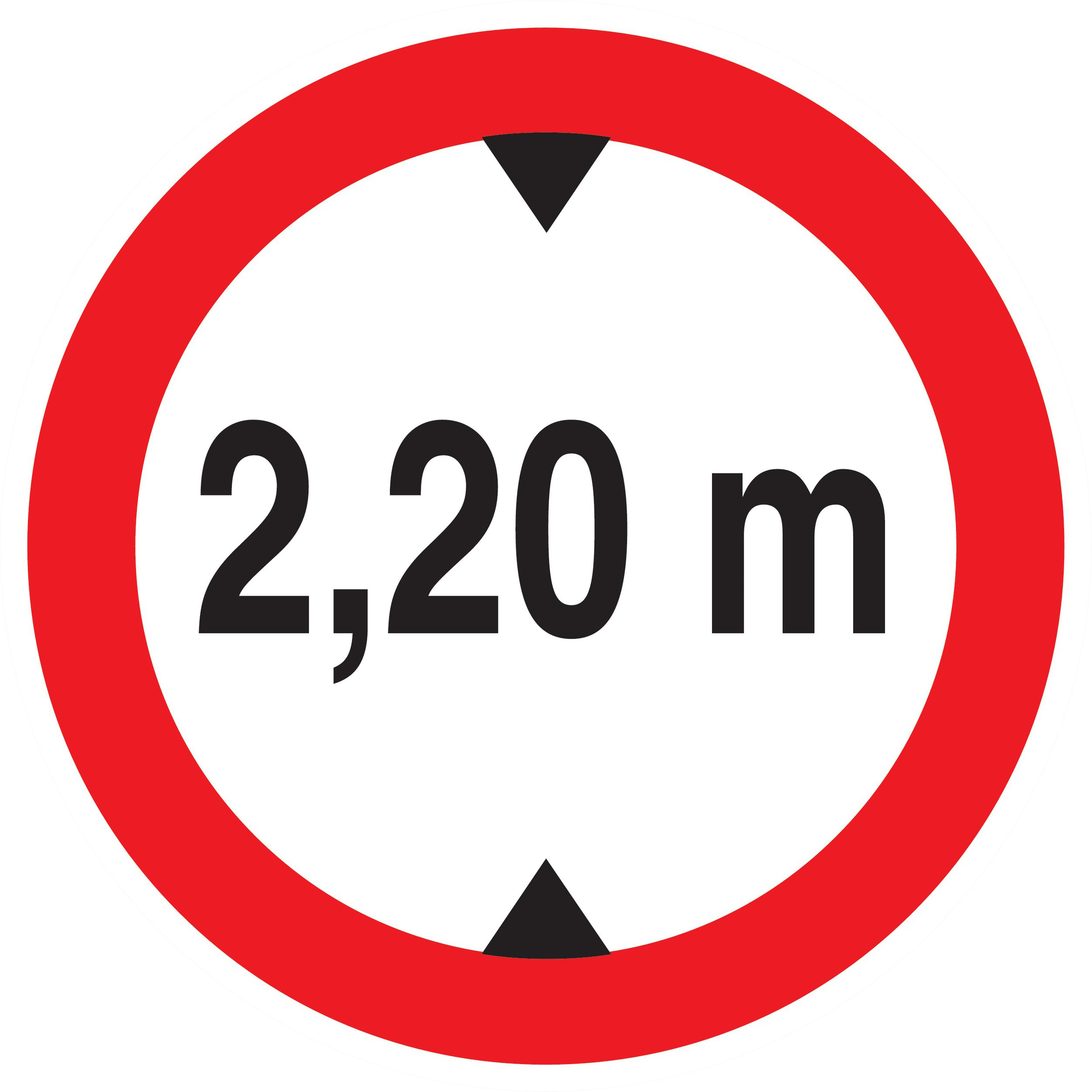 Panneau adhésif INTERDIT AUX VEHICULES DE PLUS DE 2.20M DE HAUT D.300mm TALIAPLAST - 722275