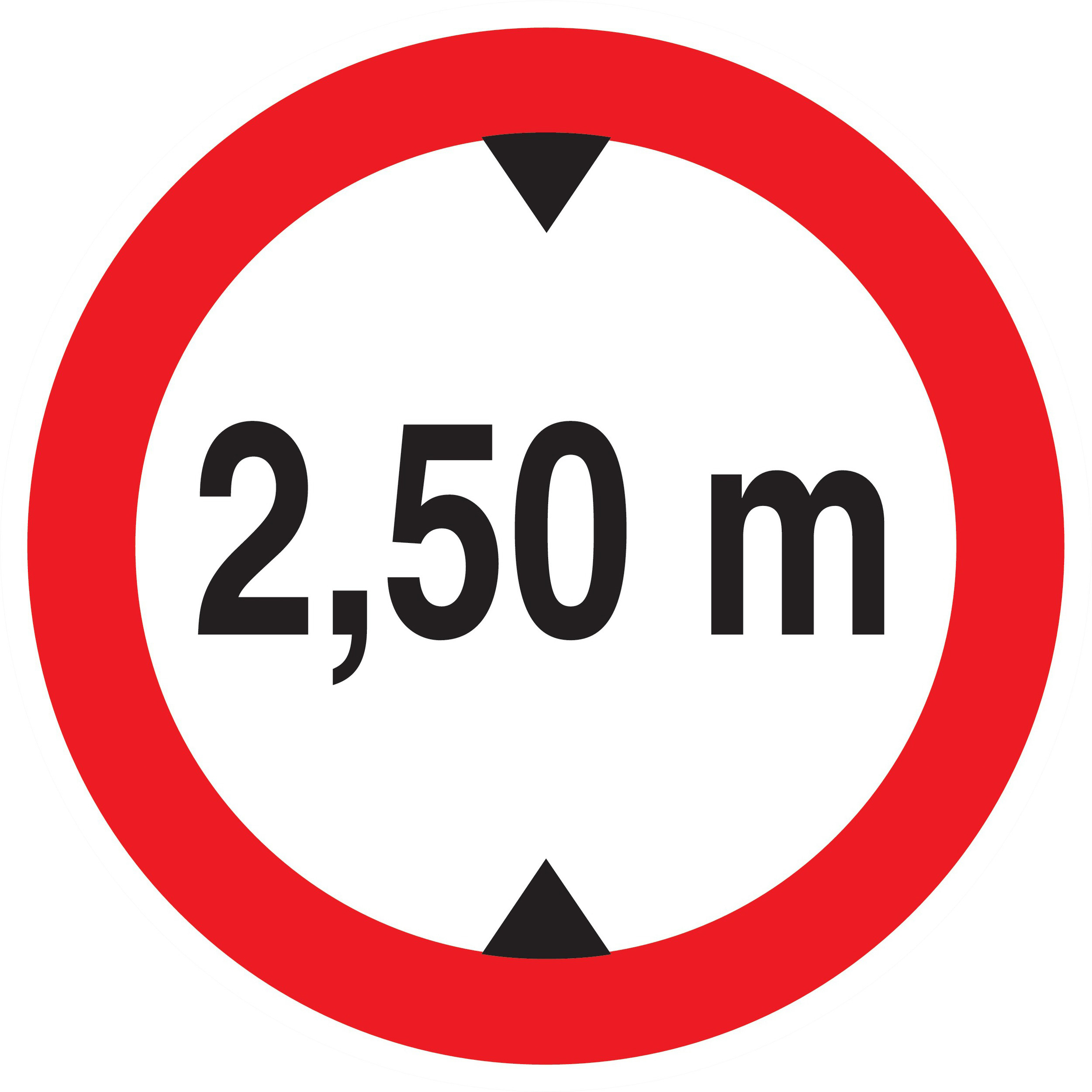 Panneau adhésif INTERDIT AUX VEHICULES DE PLUS DE 2.50M DE HAUT D.300mm TALIAPLAST - 722276