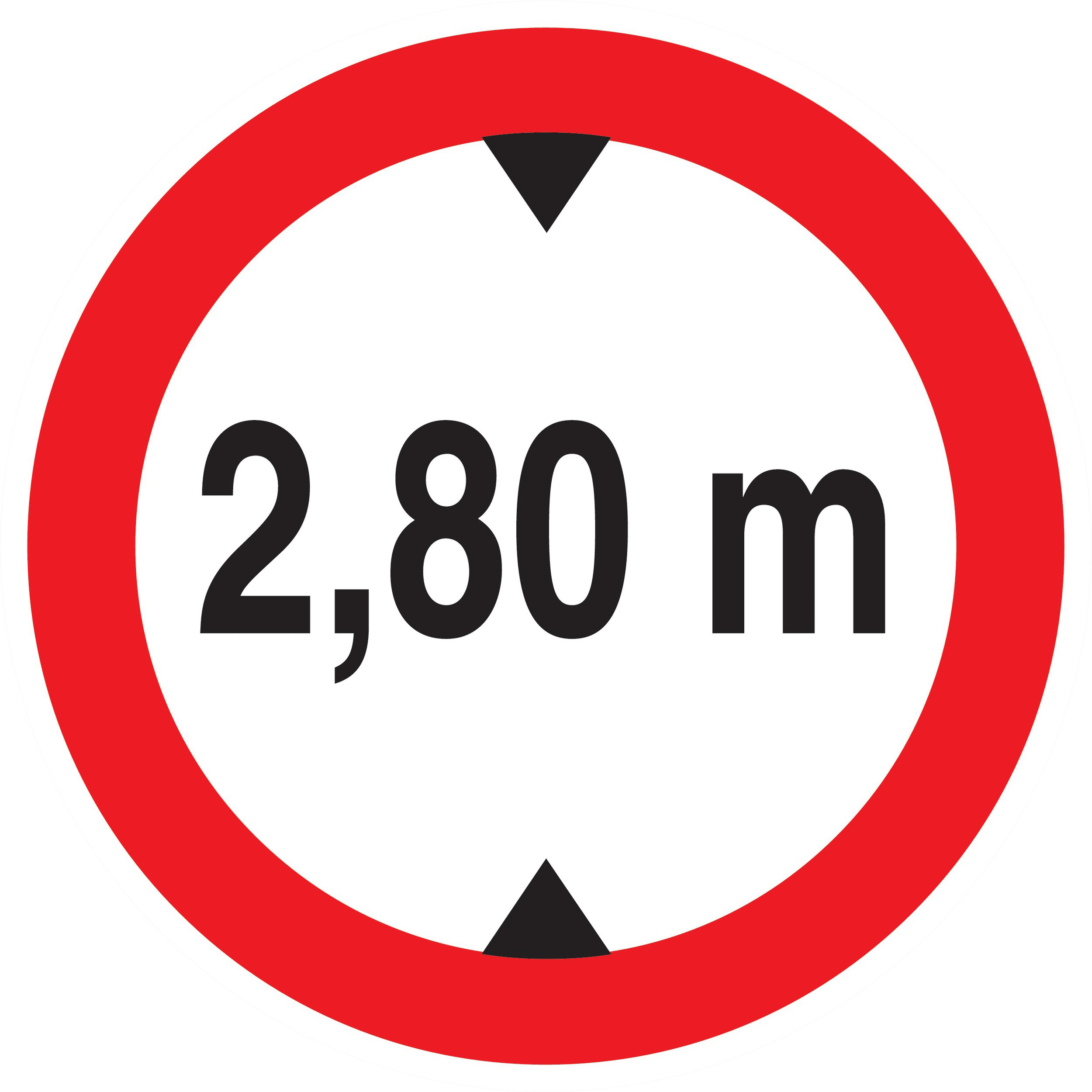 Panneau adhésif INTERDIT AUX VEHICULES DE PLUS DE 2.80M DE HAUT D.300mm TALIAPLAST - 722277