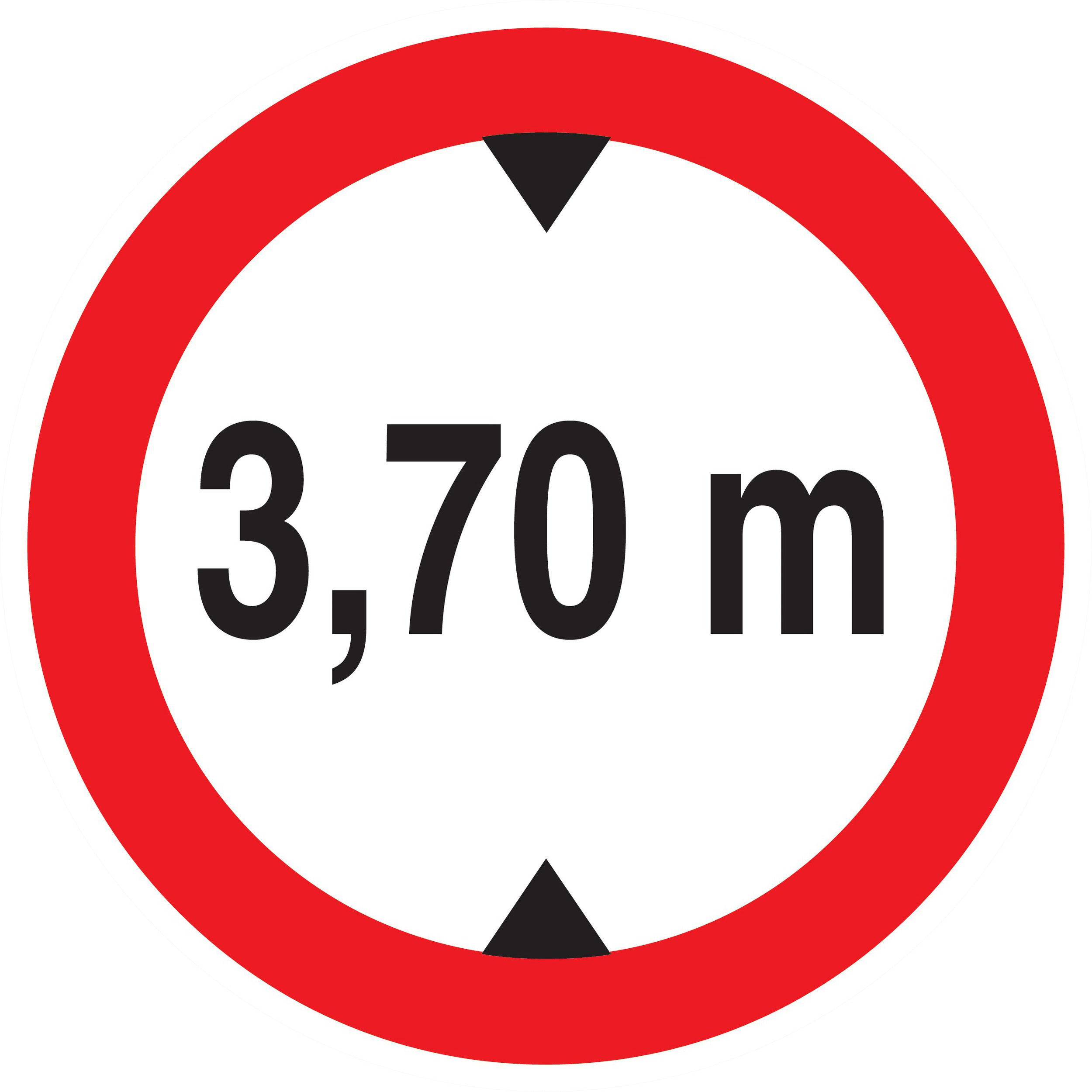 Panneau adhésif INTERDIT AUX VEHICULES DE PLUS DE 3.70M DE HAUT D.300mm TALIAPLAST - 722278